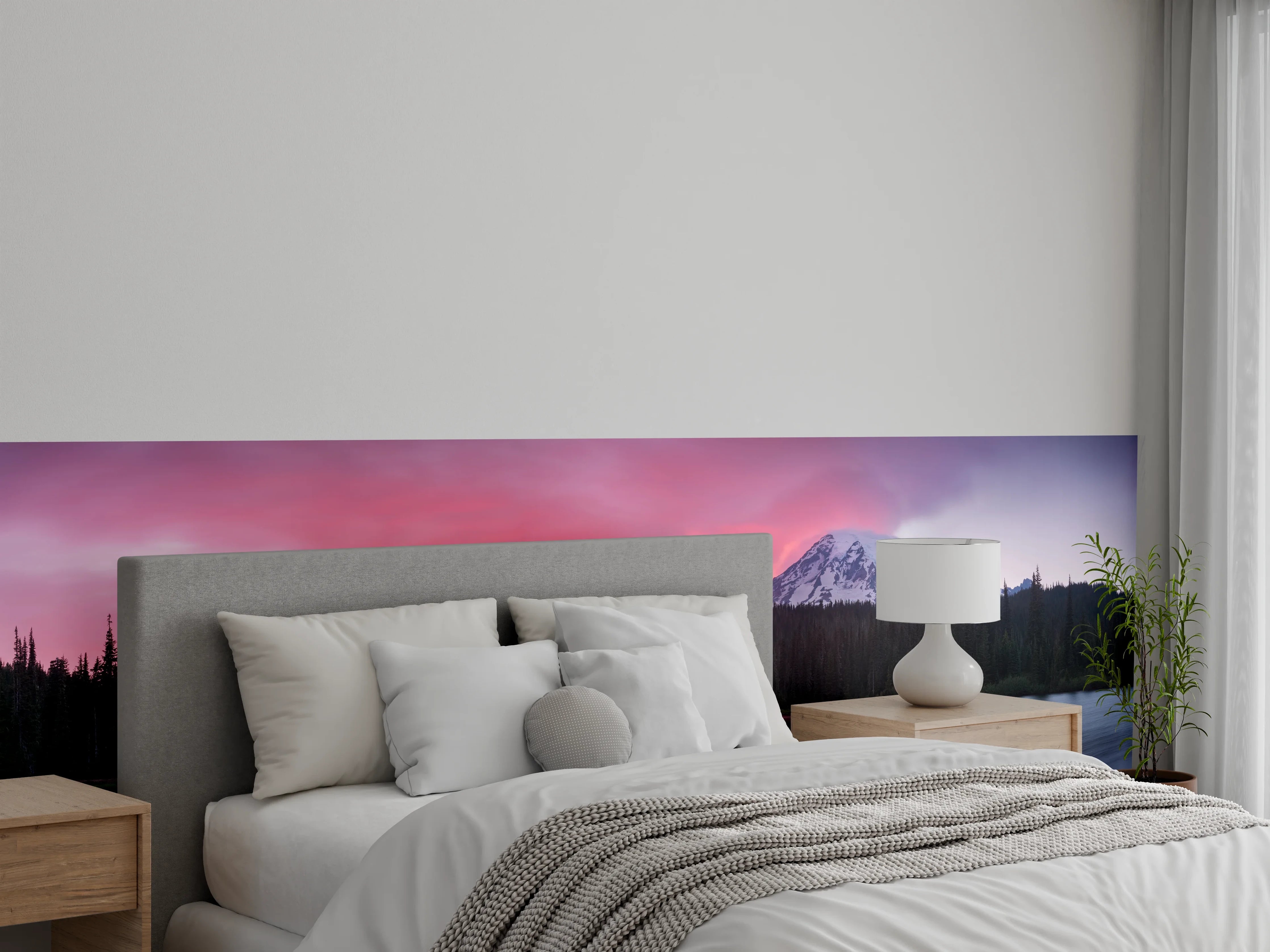 Wandverkleidung Schlafzimmer - Aussicht auf den Mount Rainier