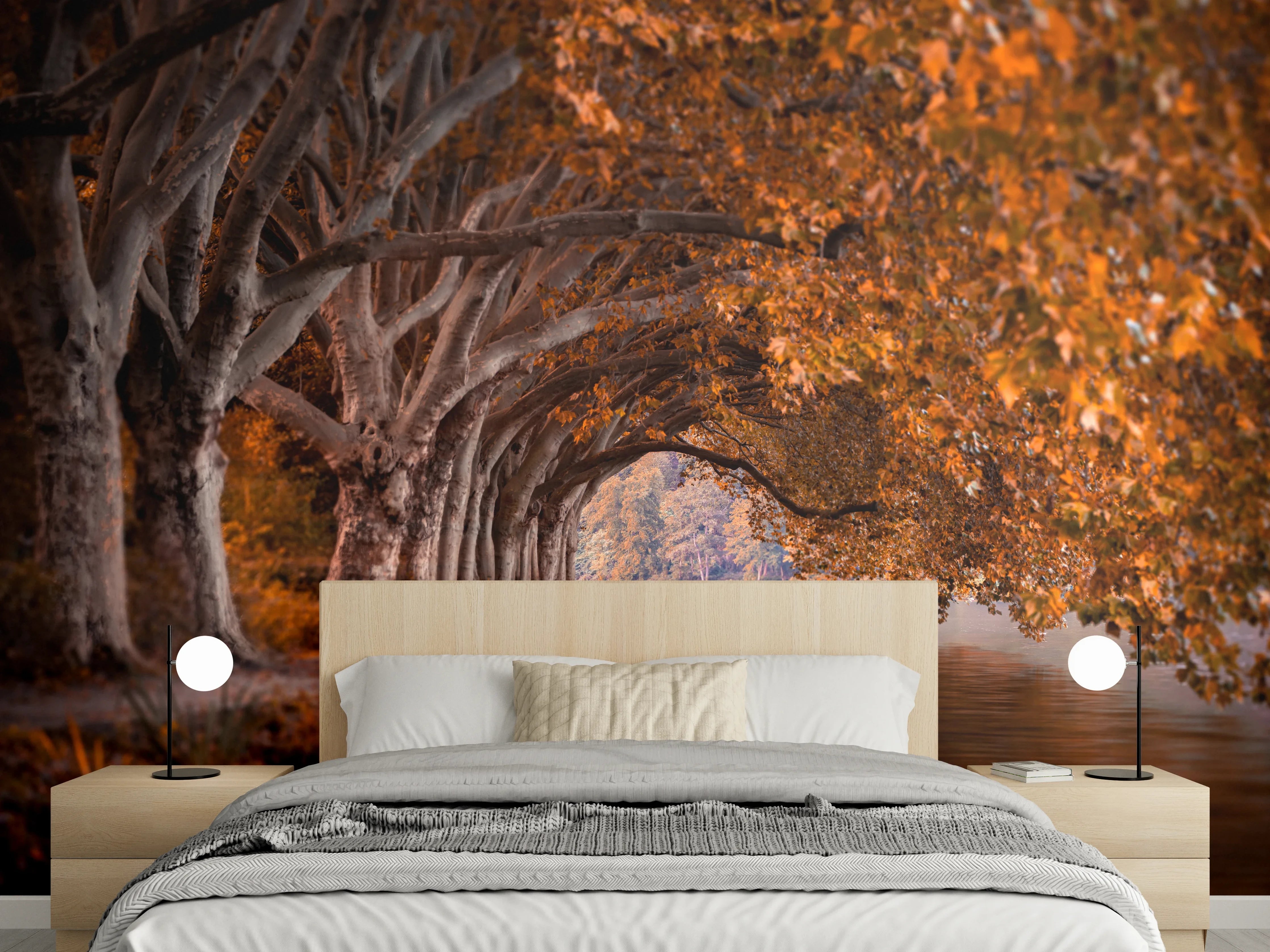 Wandverkleidung Schlafzimmer - Baldeneysee in Essen im Herbst