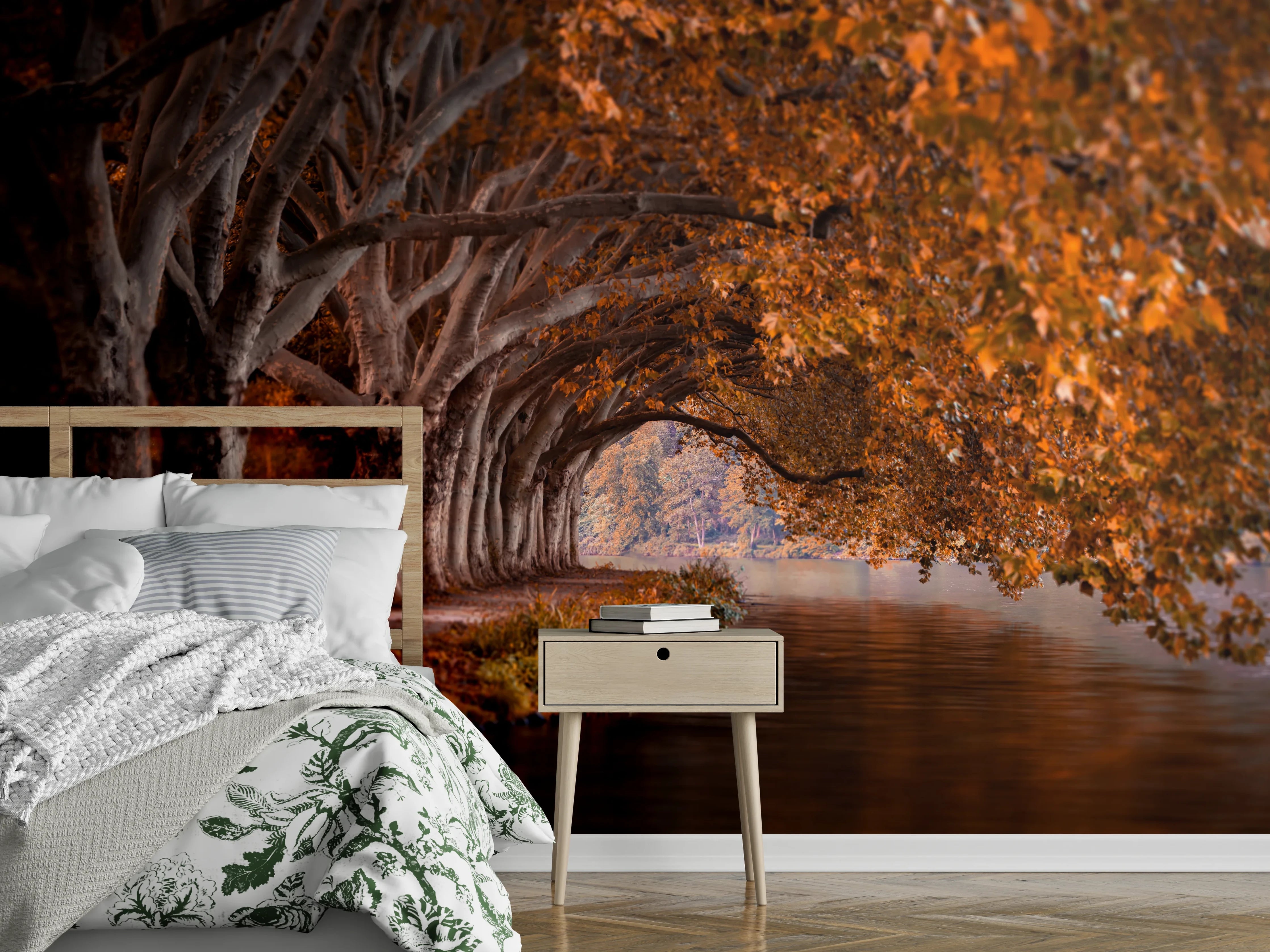 Wandverkleidung Schlafzimmer - Baldeneysee in Essen im Herbst