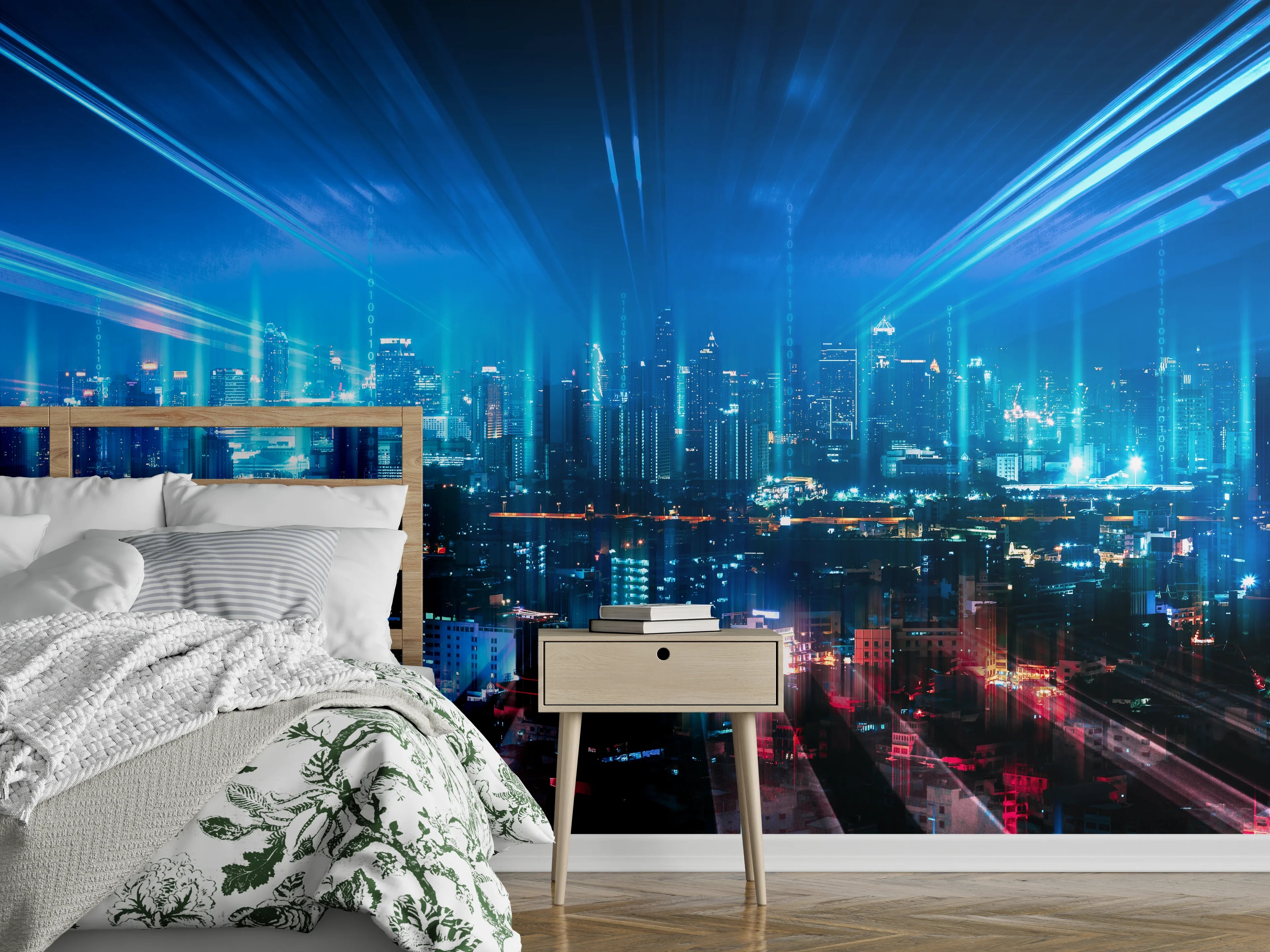 Wandverkleidung Schlafzimmer - Bangkok bei Nacht - Thailand