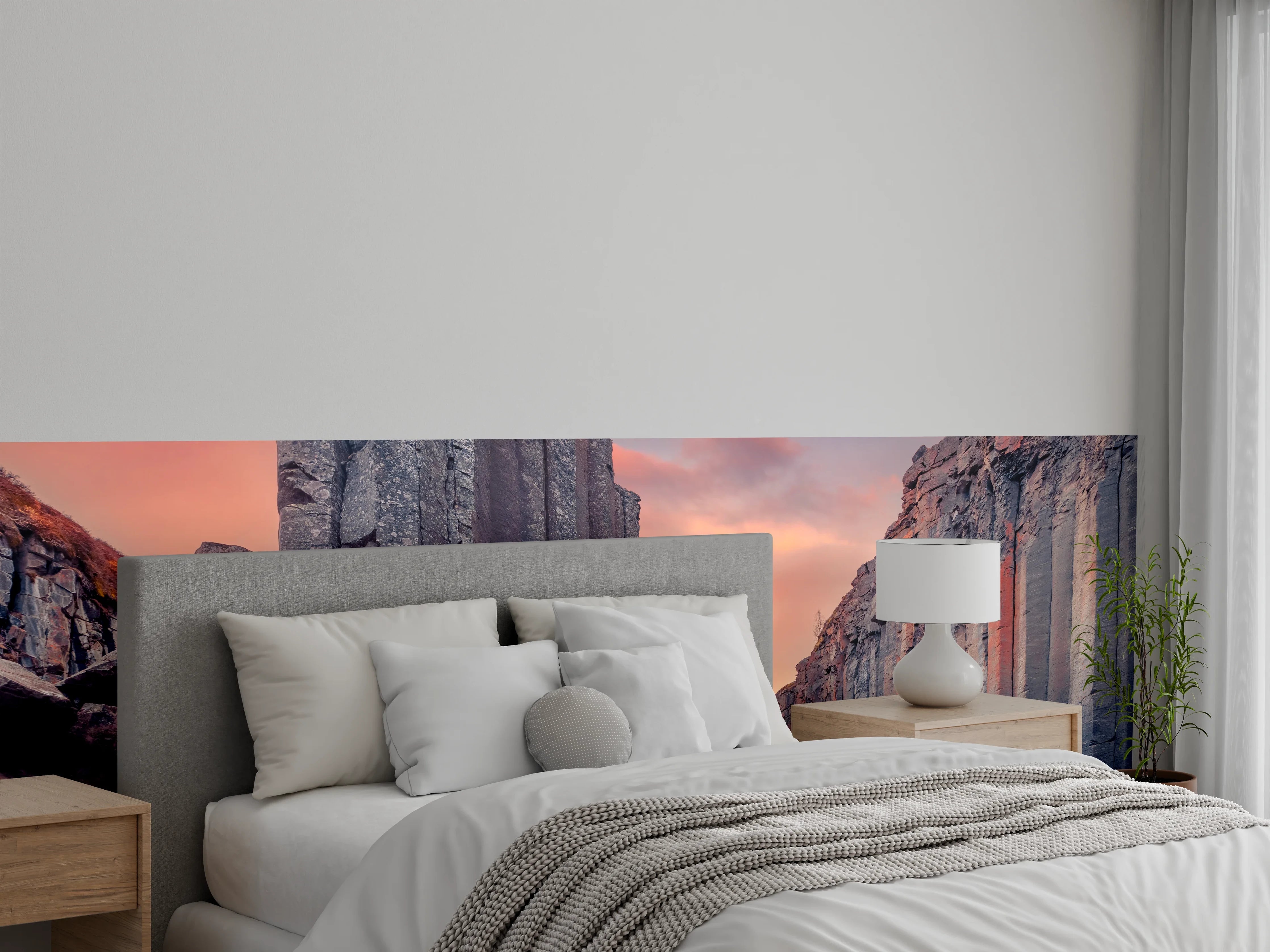Wandverkleidung Schlafzimmer - Basalt-Canyon Fluss Sonnenuntergang