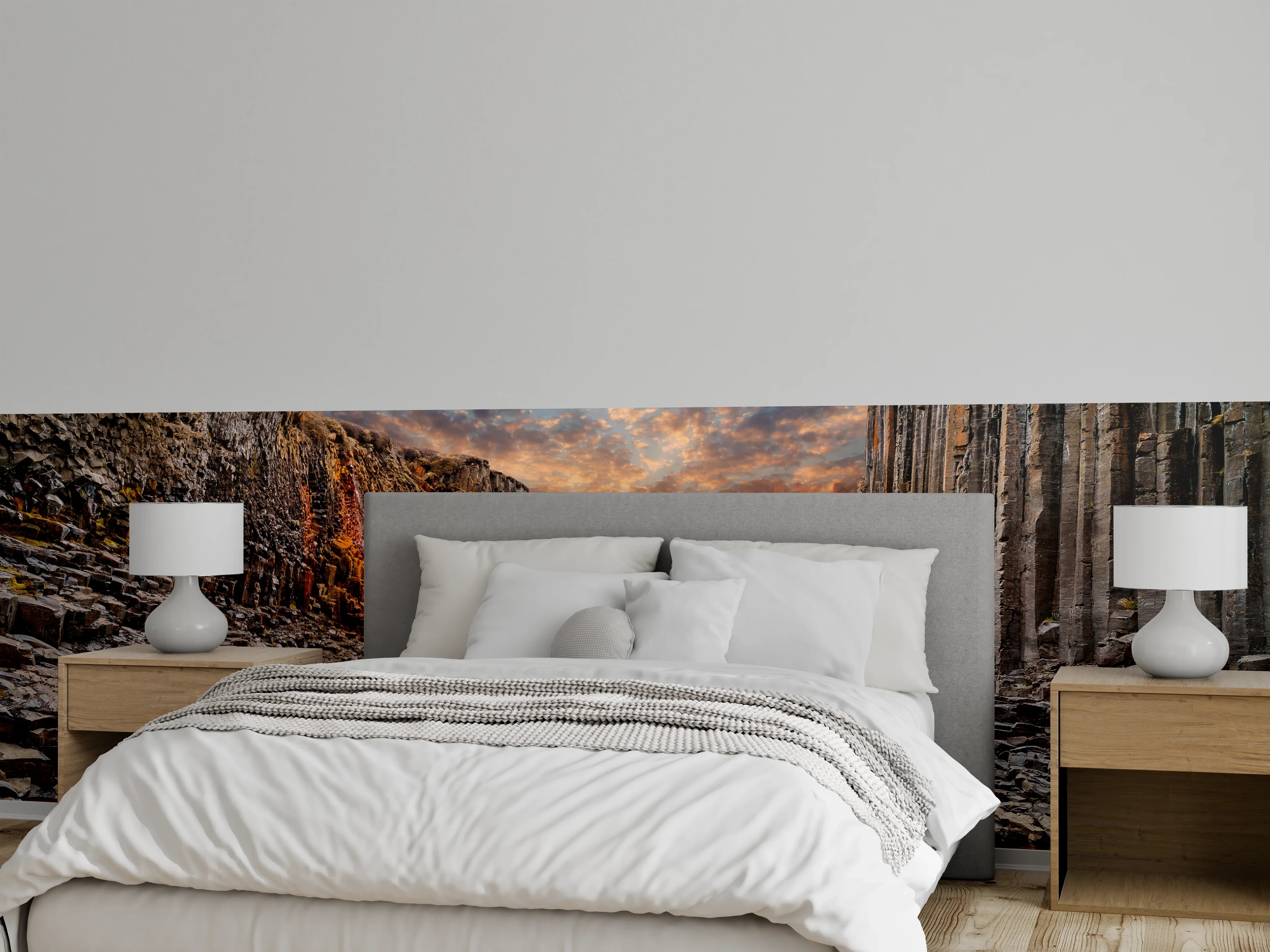 Wandverkleidung Schlafzimmer - Basalt-Schlucht am Wildfluss
