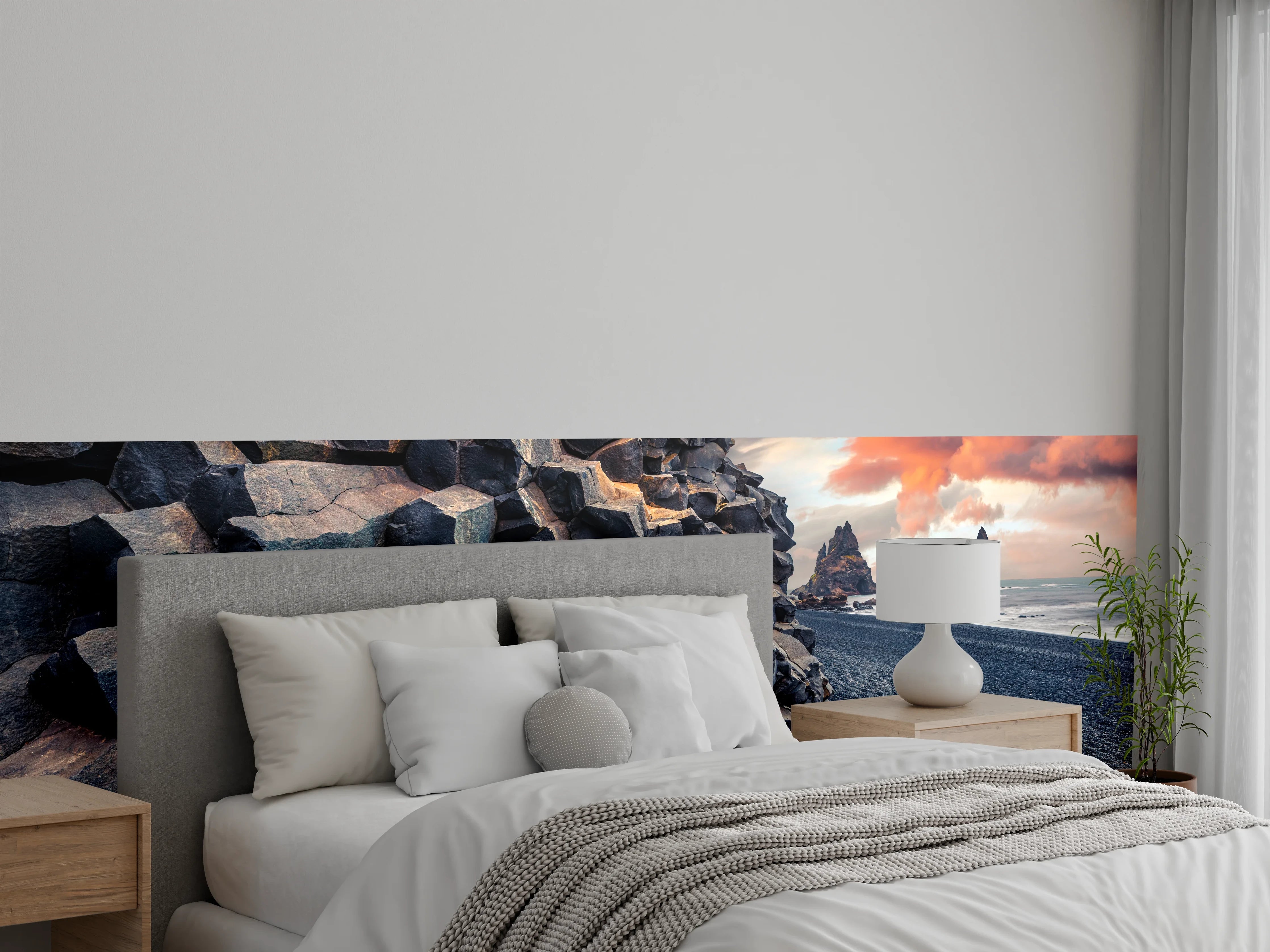 Wandverkleidung Schlafzimmer - Basaltsäulen am schwarzen Strand
