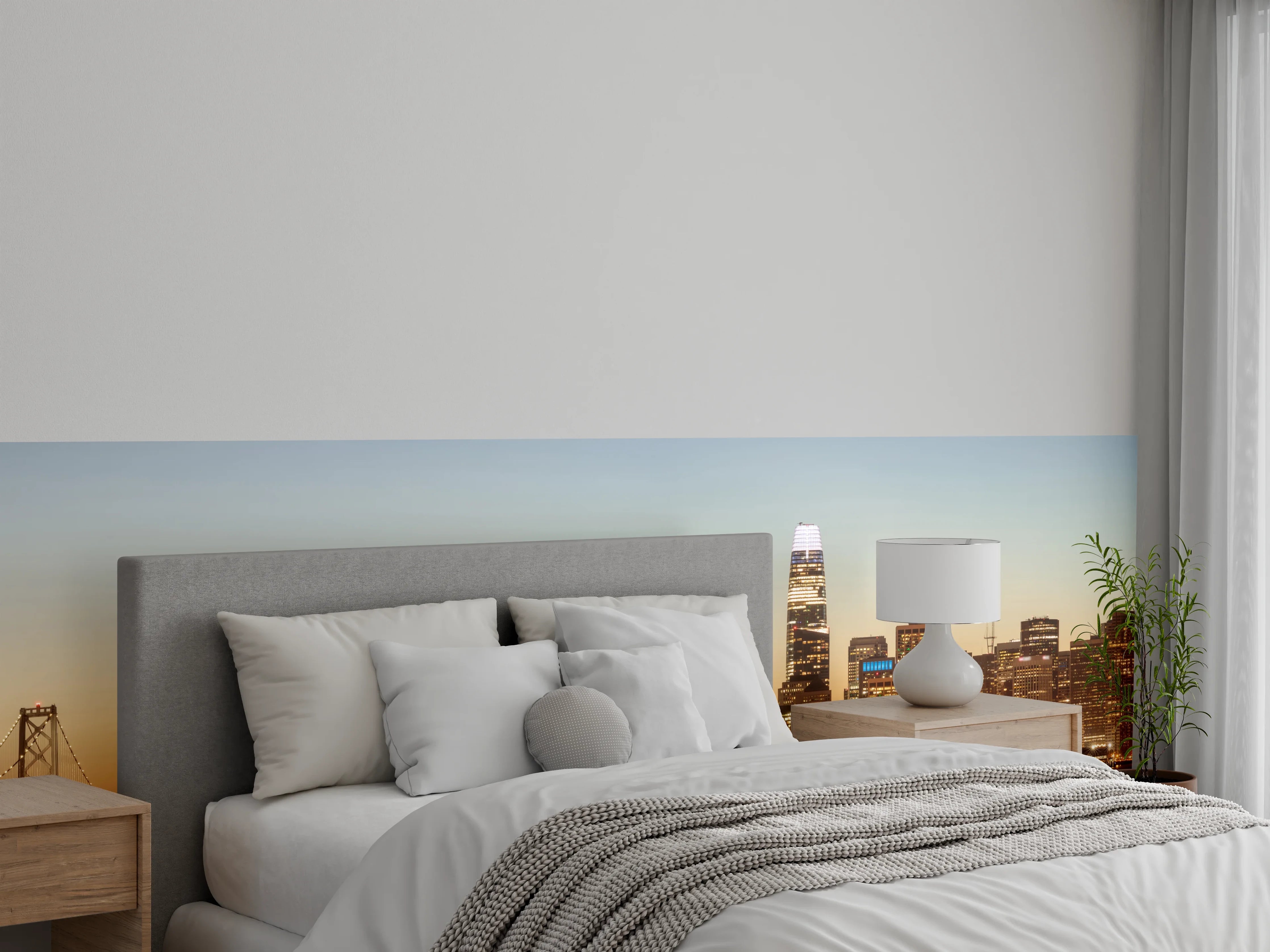 Wandverkleidung Schlafzimmer - Bay Bridge und die Skyline von San Francisco