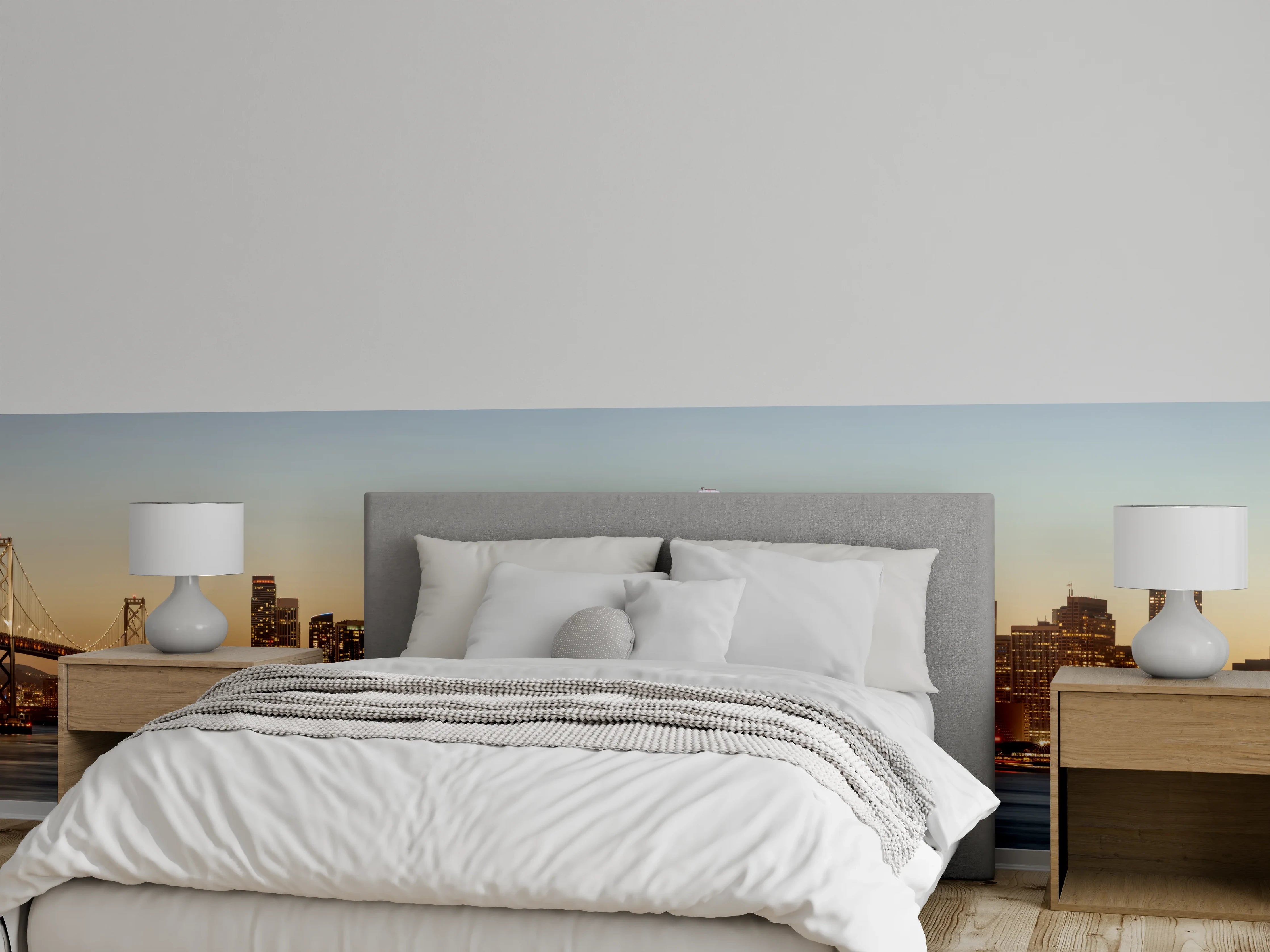 Wandverkleidung Schlafzimmer - Bay Bridge und die Skyline von San Francisco