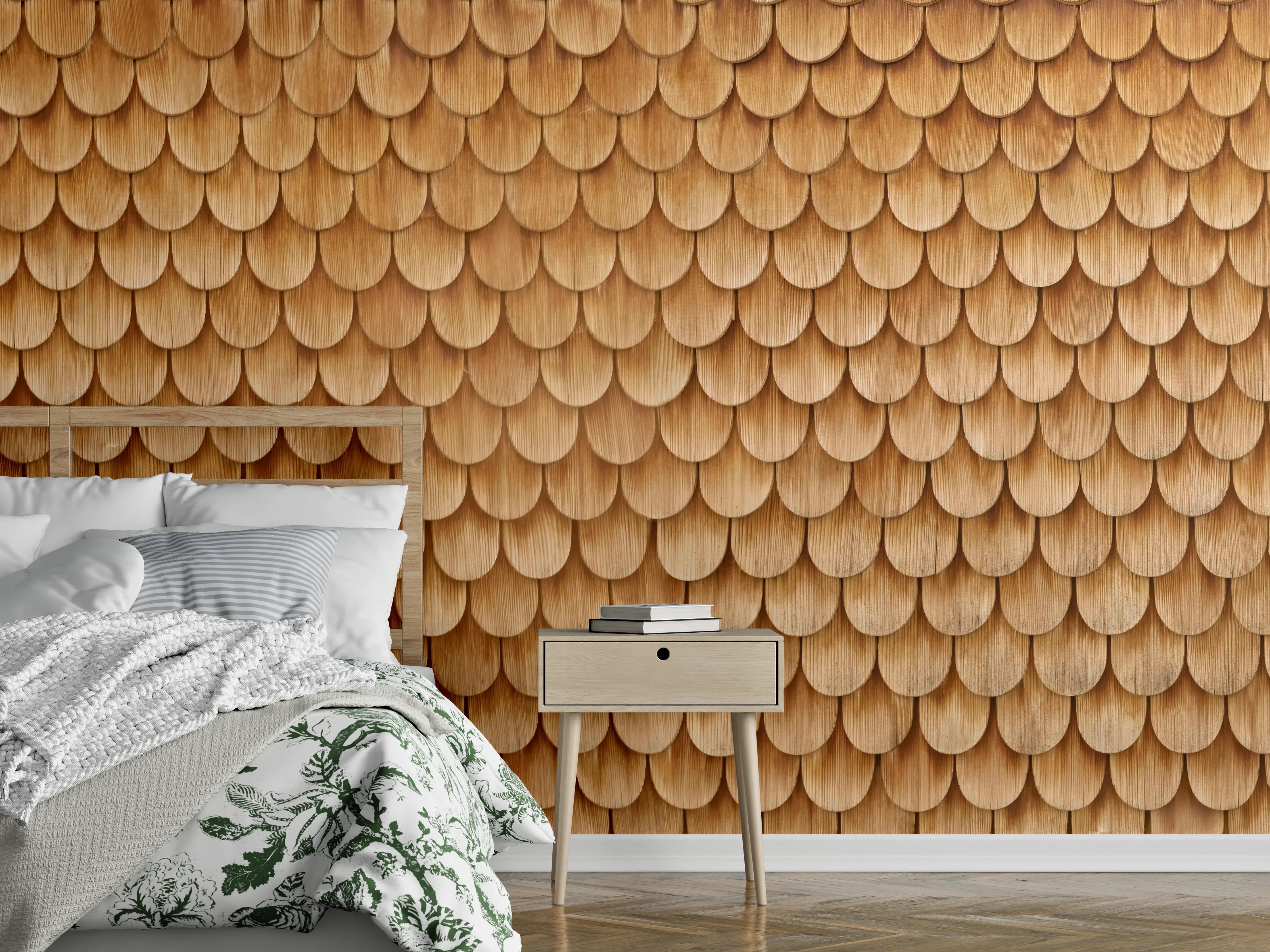 Wandverkleidung Schlafzimmer - Bayrische Holzschindeln