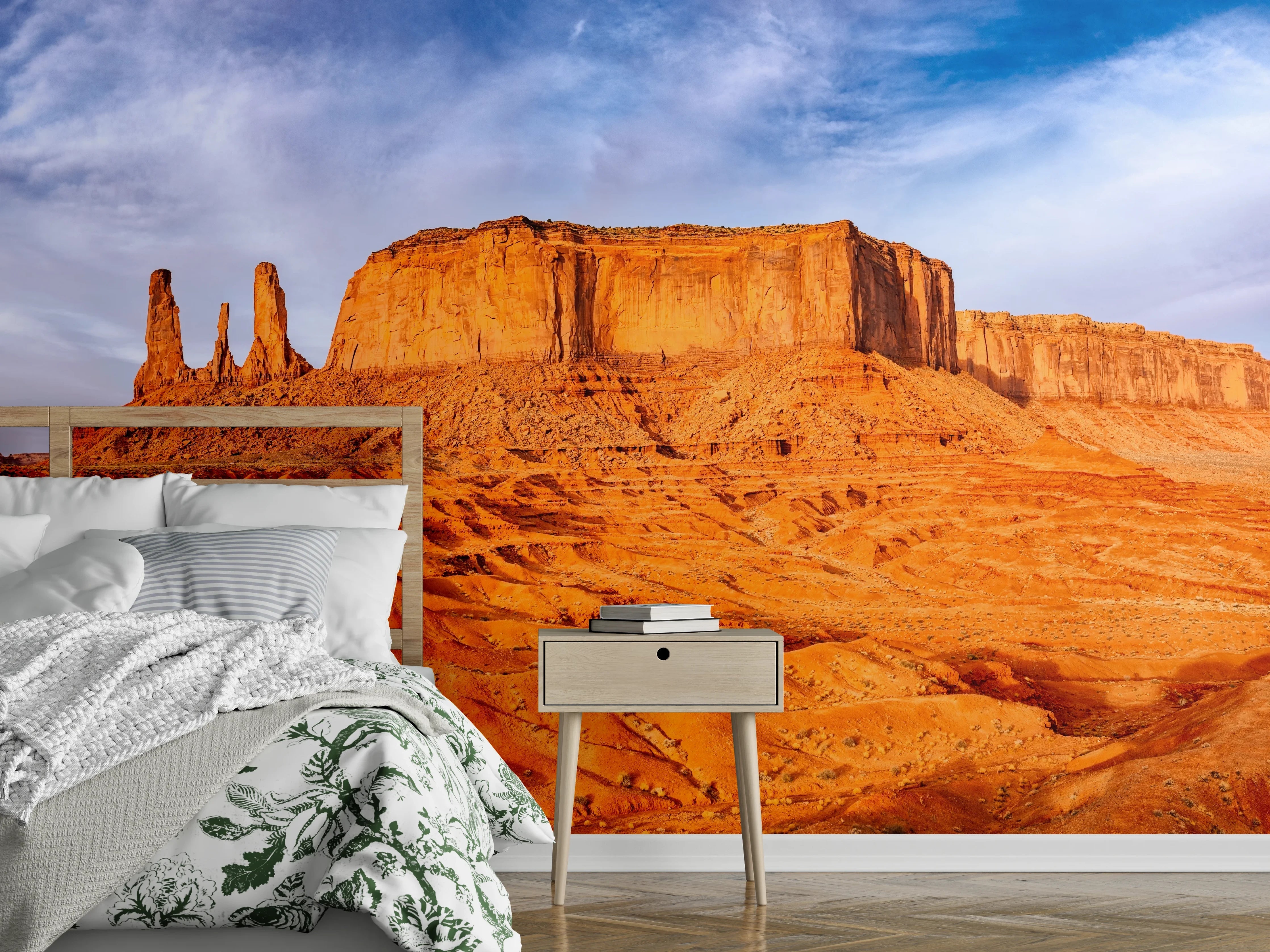 Wandverkleidung Schlafzimmer - Beeindruckende Felsenlandschaft im Sonnenlicht