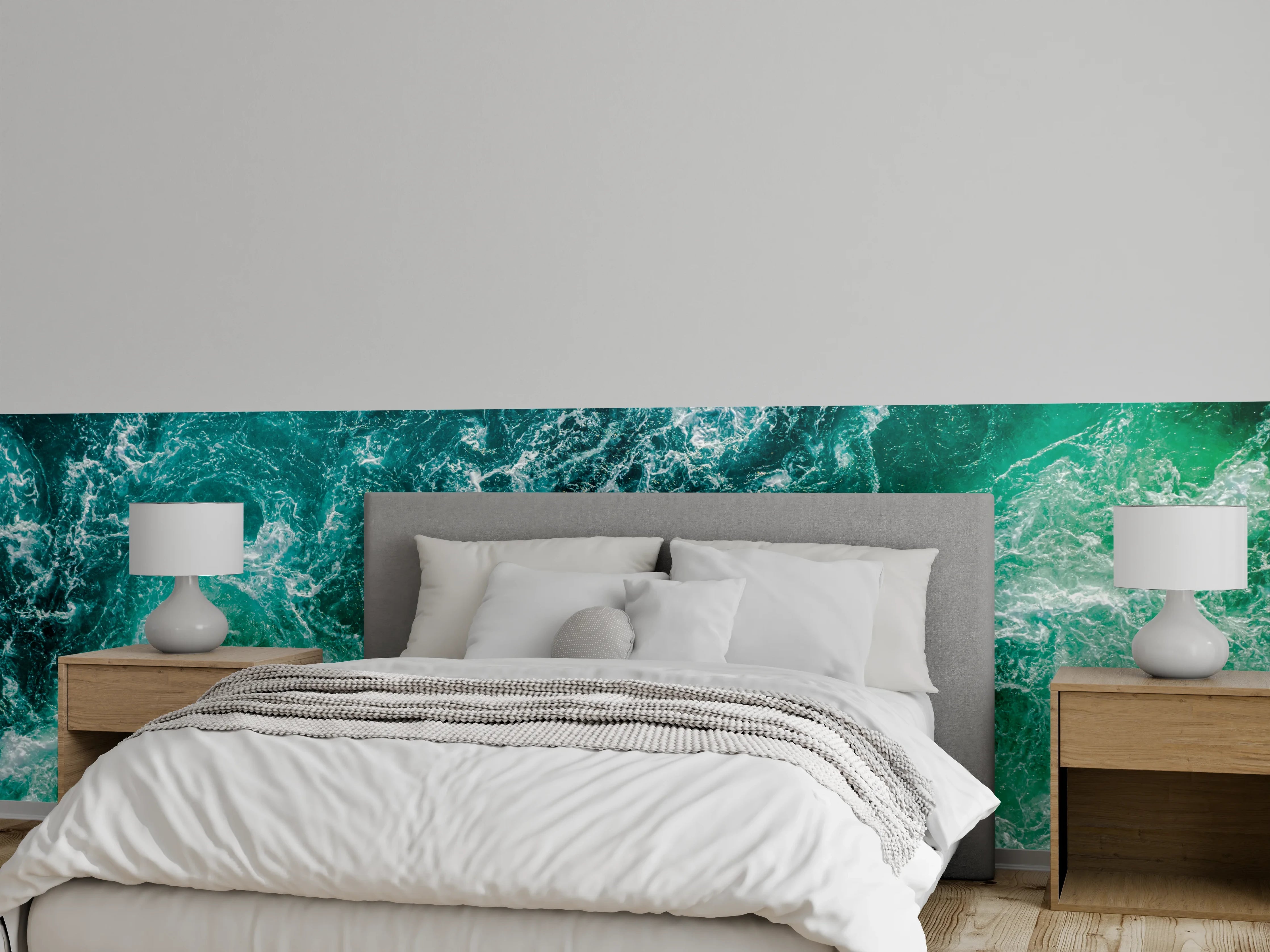 Wandverkleidung Schlafzimmer - Beeindruckende Wellenstruktur Ozean Abstrakt