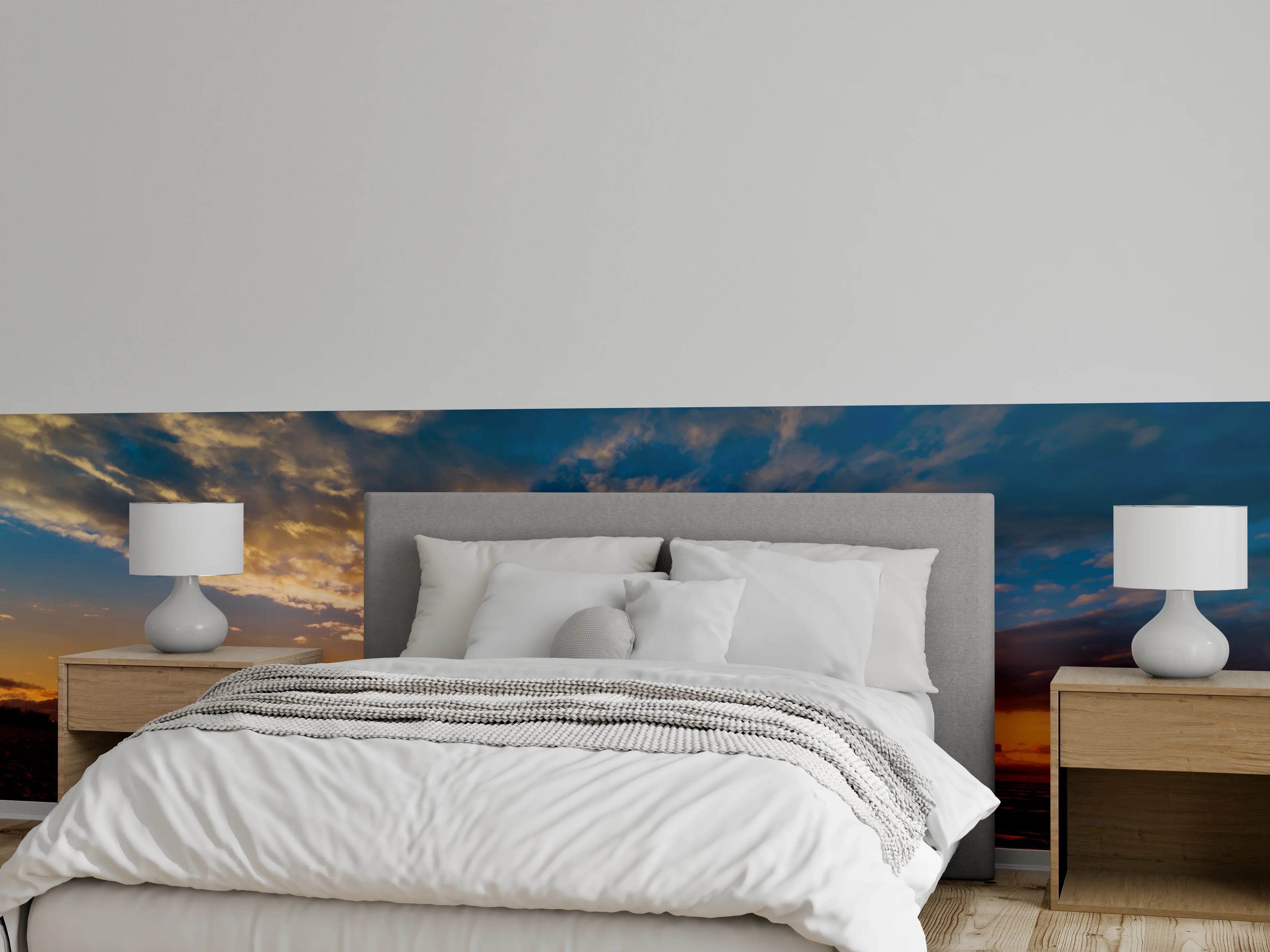 Wandverkleidung Schlafzimmer - Beeindruckender Sonnenuntergang am Strand