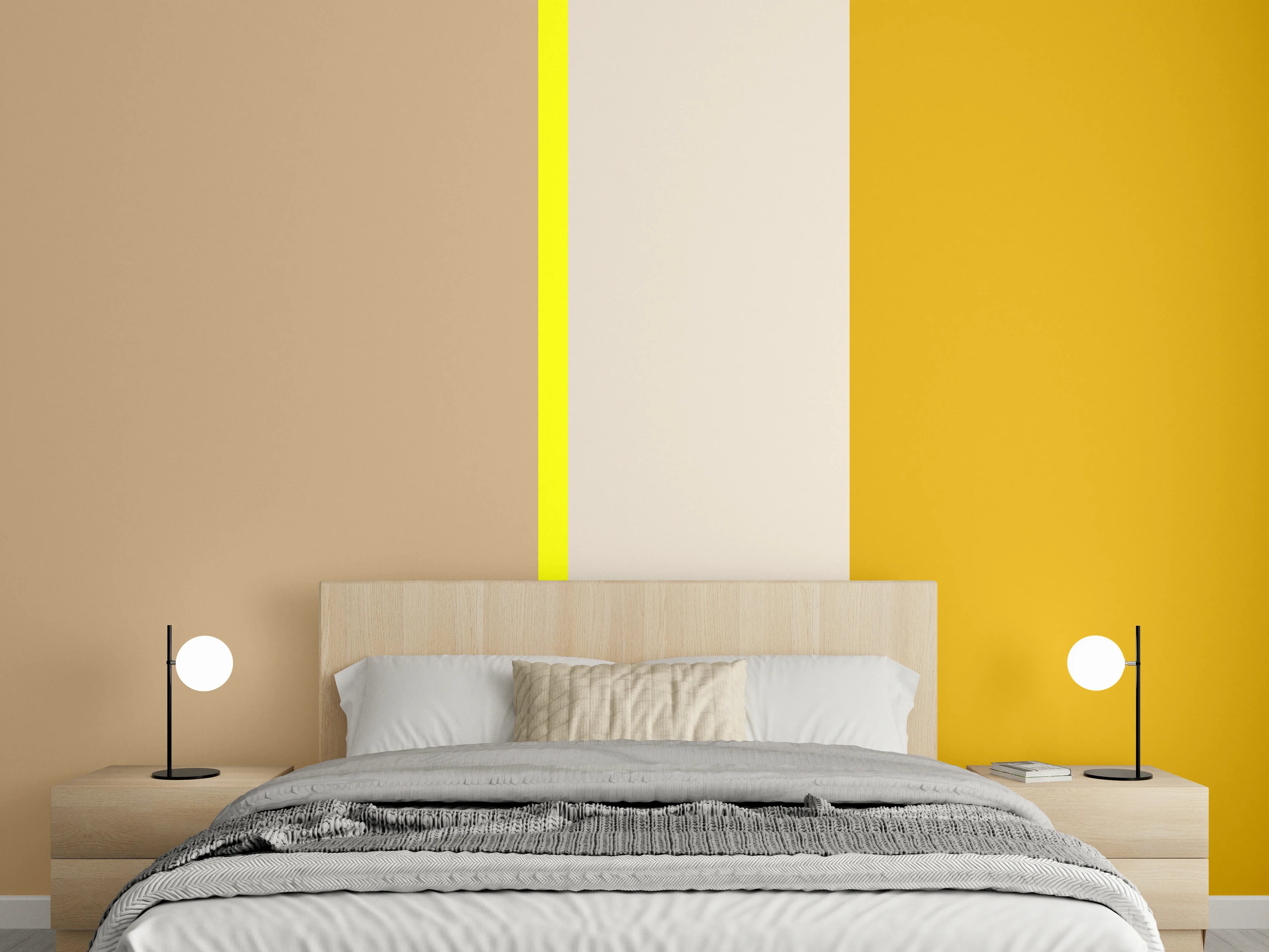 Wandverkleidung Schlafzimmer - Beige Gelb Braun Modernes Design