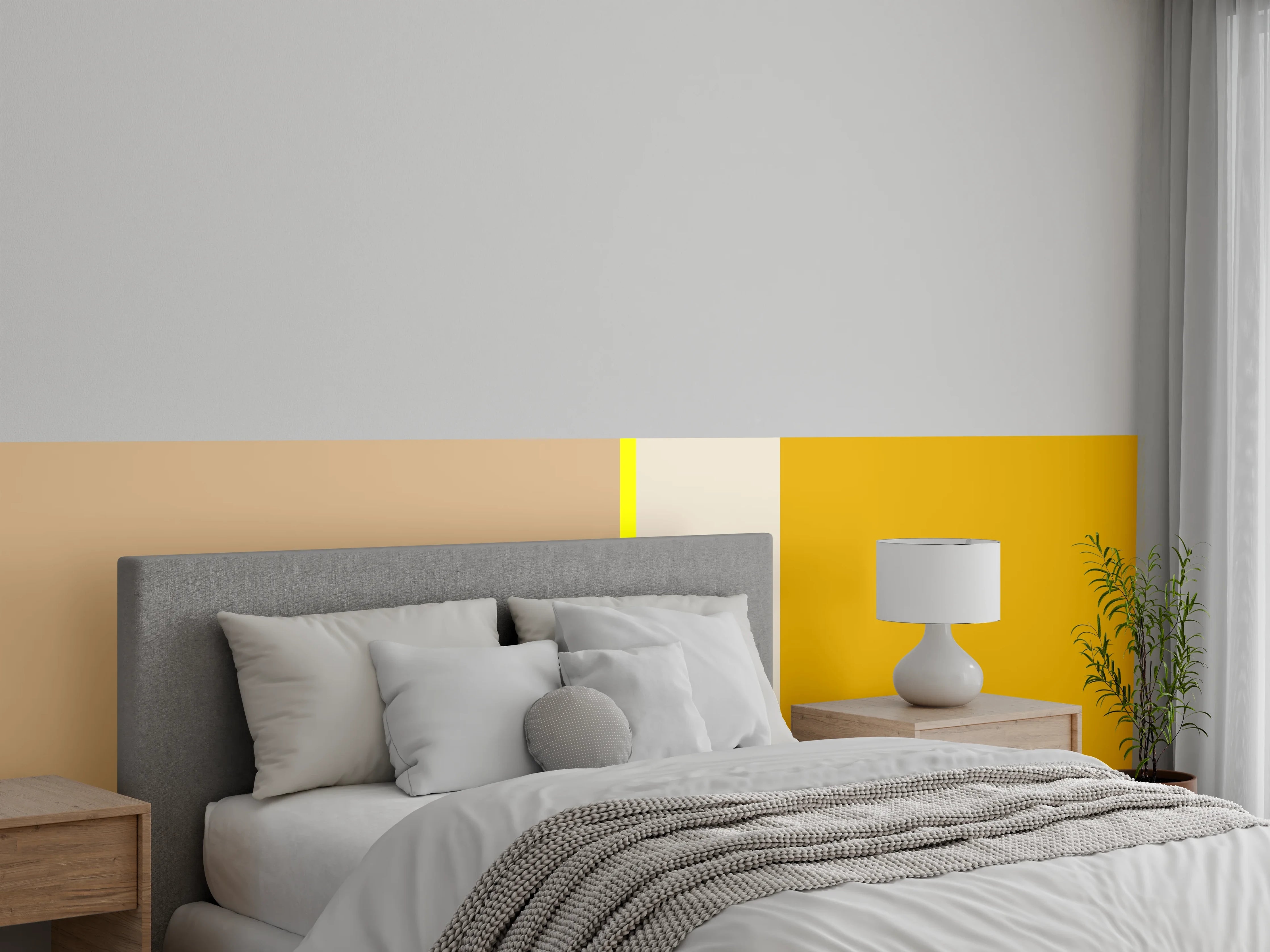 Wandverkleidung Schlafzimmer - Beige Gelb Braun Modernes Design