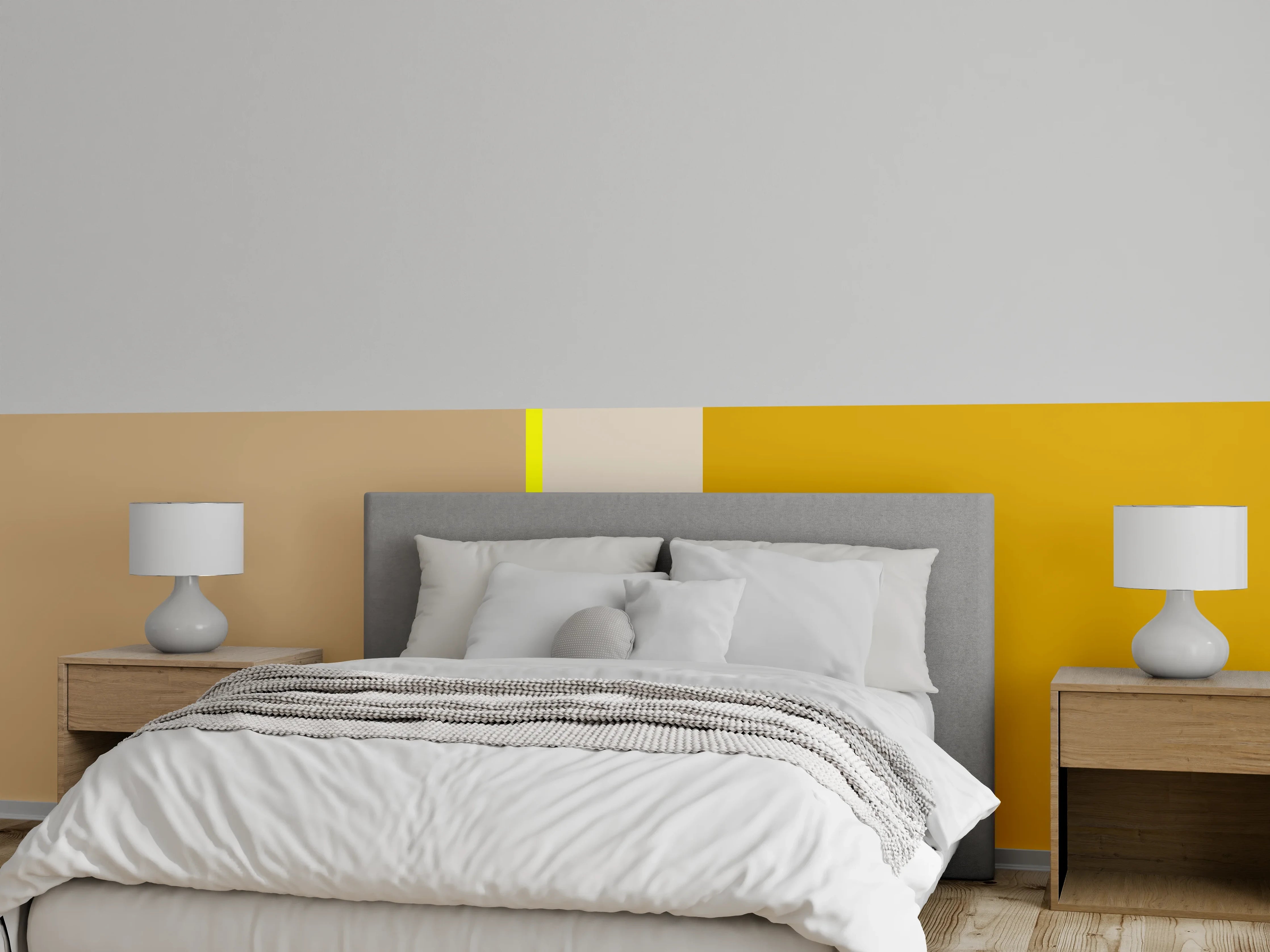 Wandverkleidung Schlafzimmer - Beige Gelb Braun Modernes Design