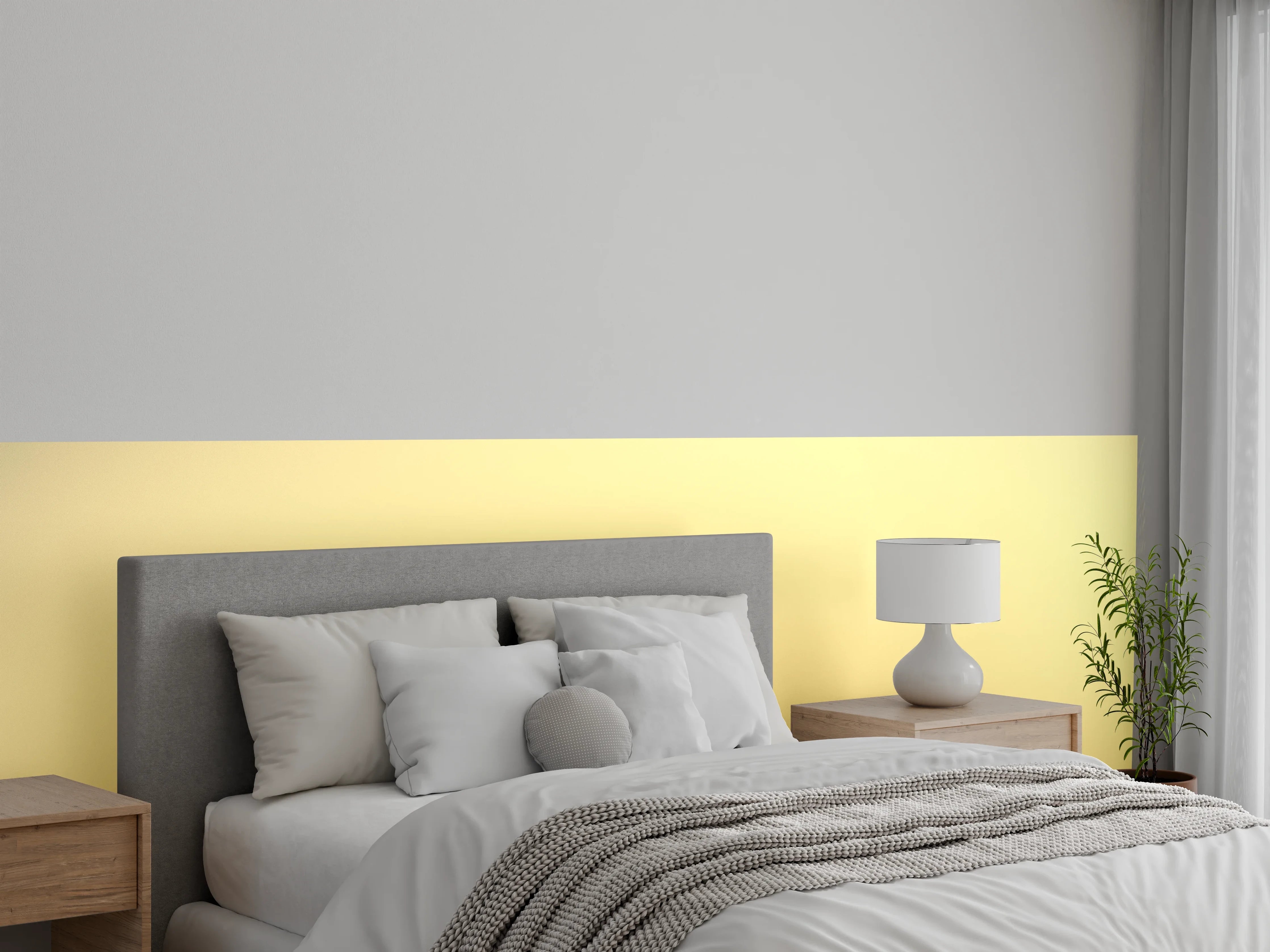Wandverkleidung Schlafzimmer - Beige-Gelbes Farbverlauf Muster