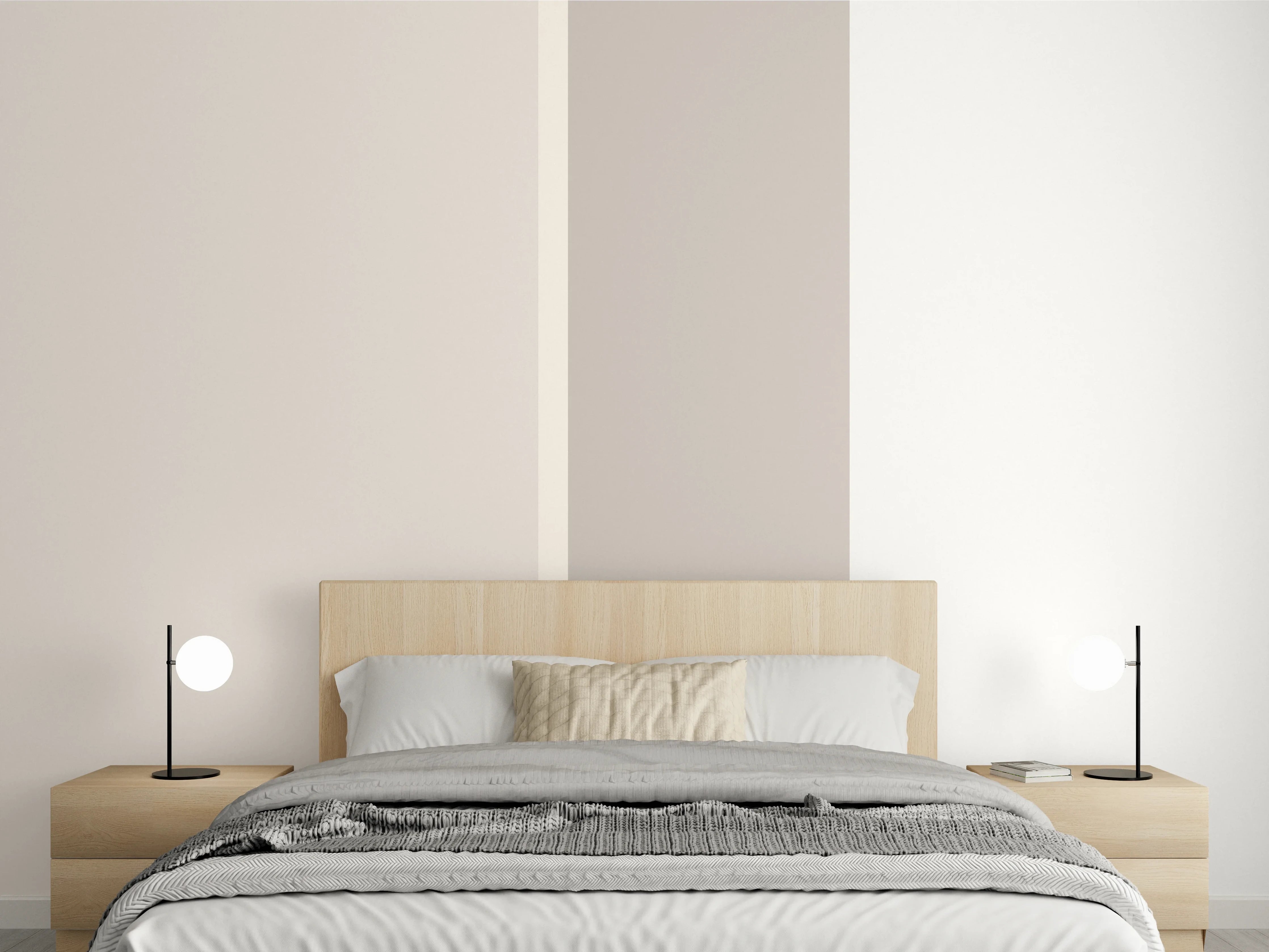Wandverkleidung Schlafzimmer - Beige-Grau-Weiß moderne Wandfarben
