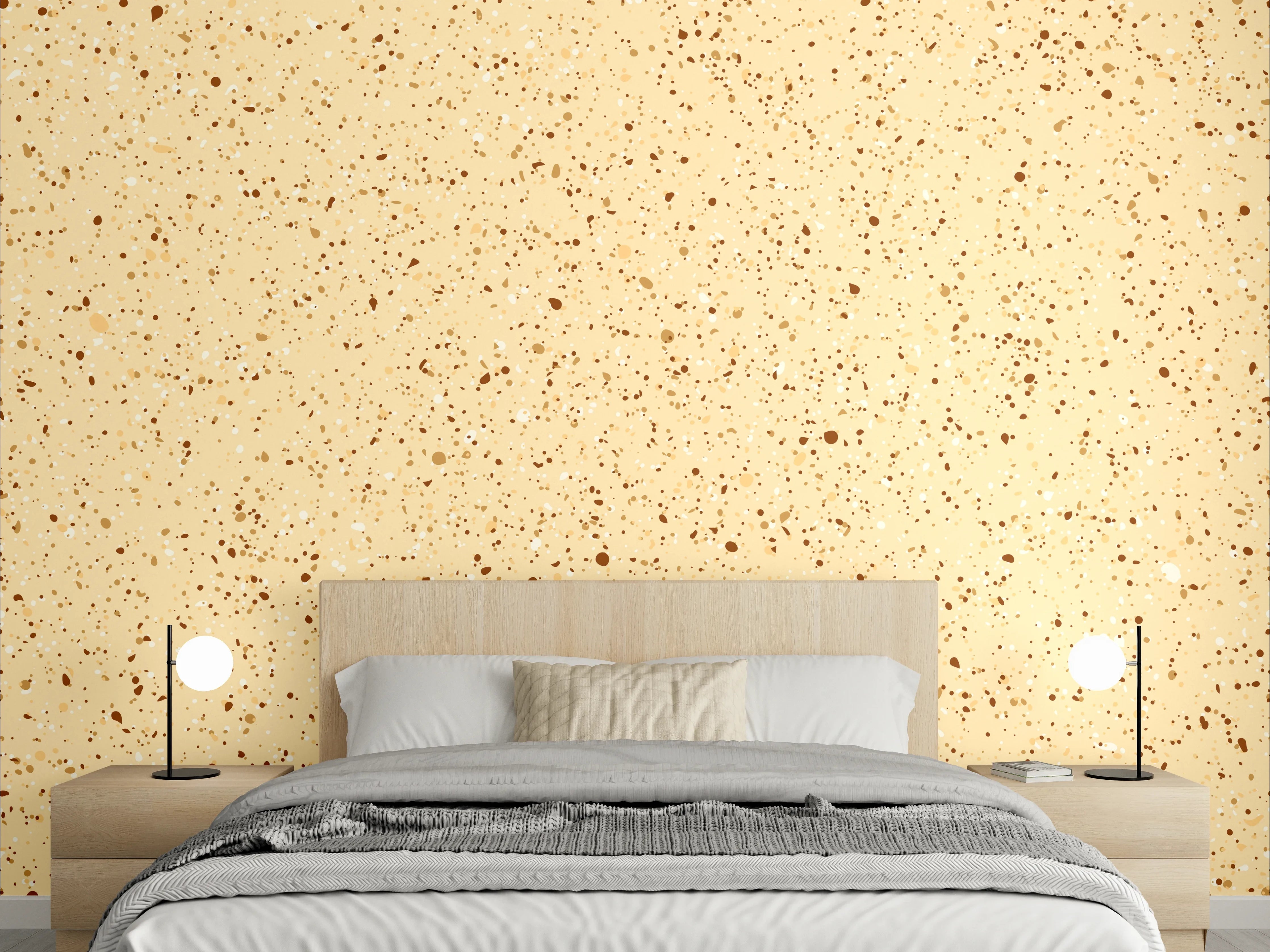 Wandverkleidung Schlafzimmer - Beige-Tönung mit braunen Sprenkeln