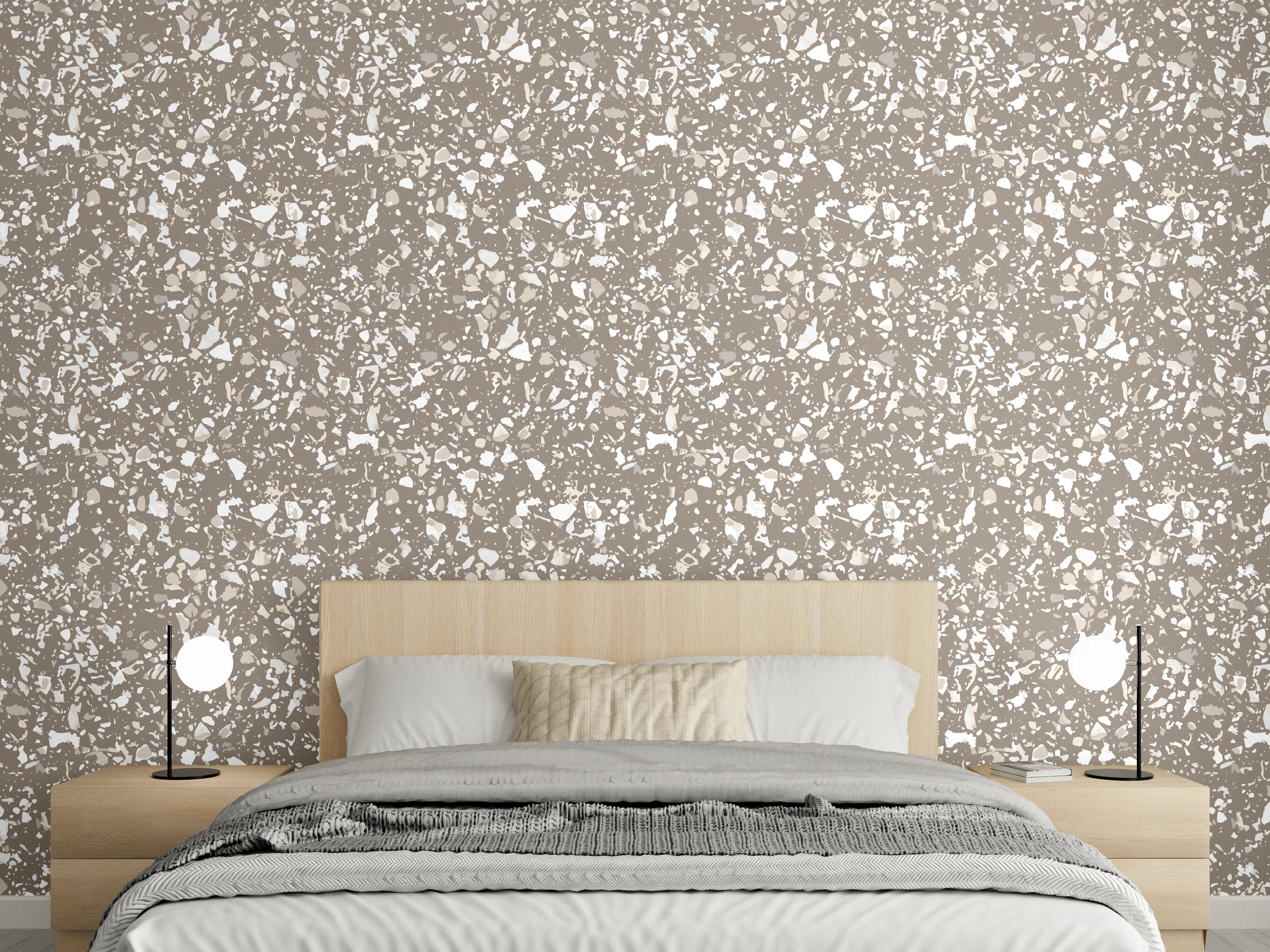 Wandverkleidung Schlafzimmer - Beige und Braune Sandstein-Textur