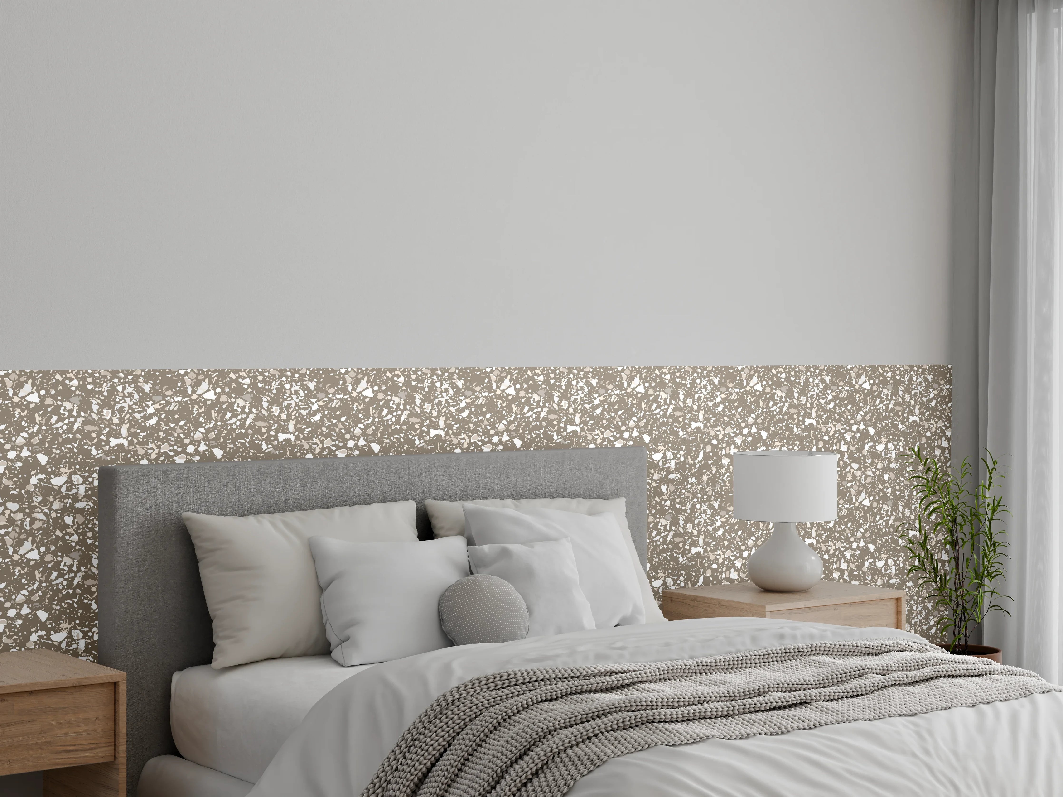Wandverkleidung Schlafzimmer - Beige und Braune Sandstein-Textur