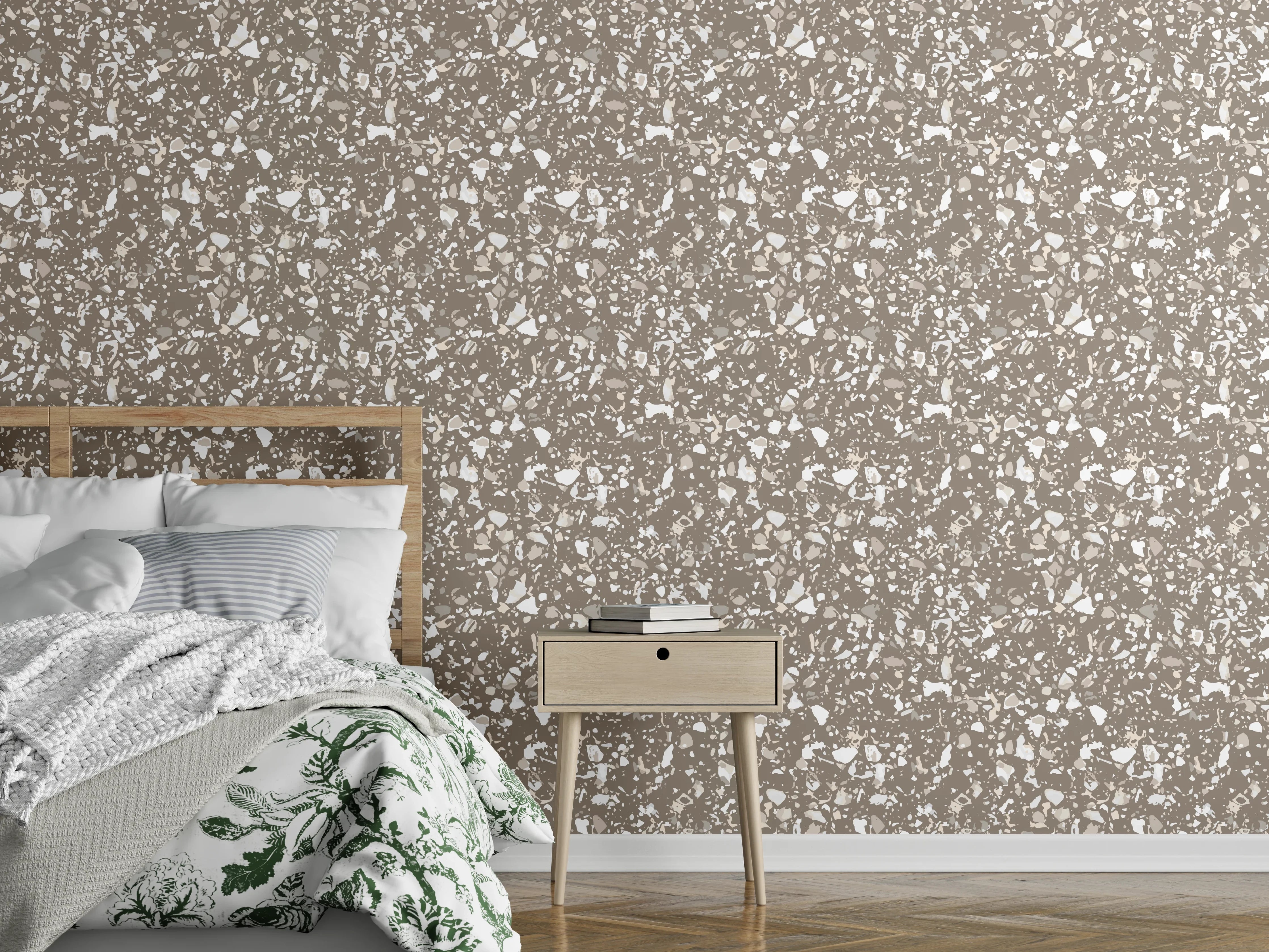 Wandverkleidung Schlafzimmer - Beige und Braune Sandstein-Textur