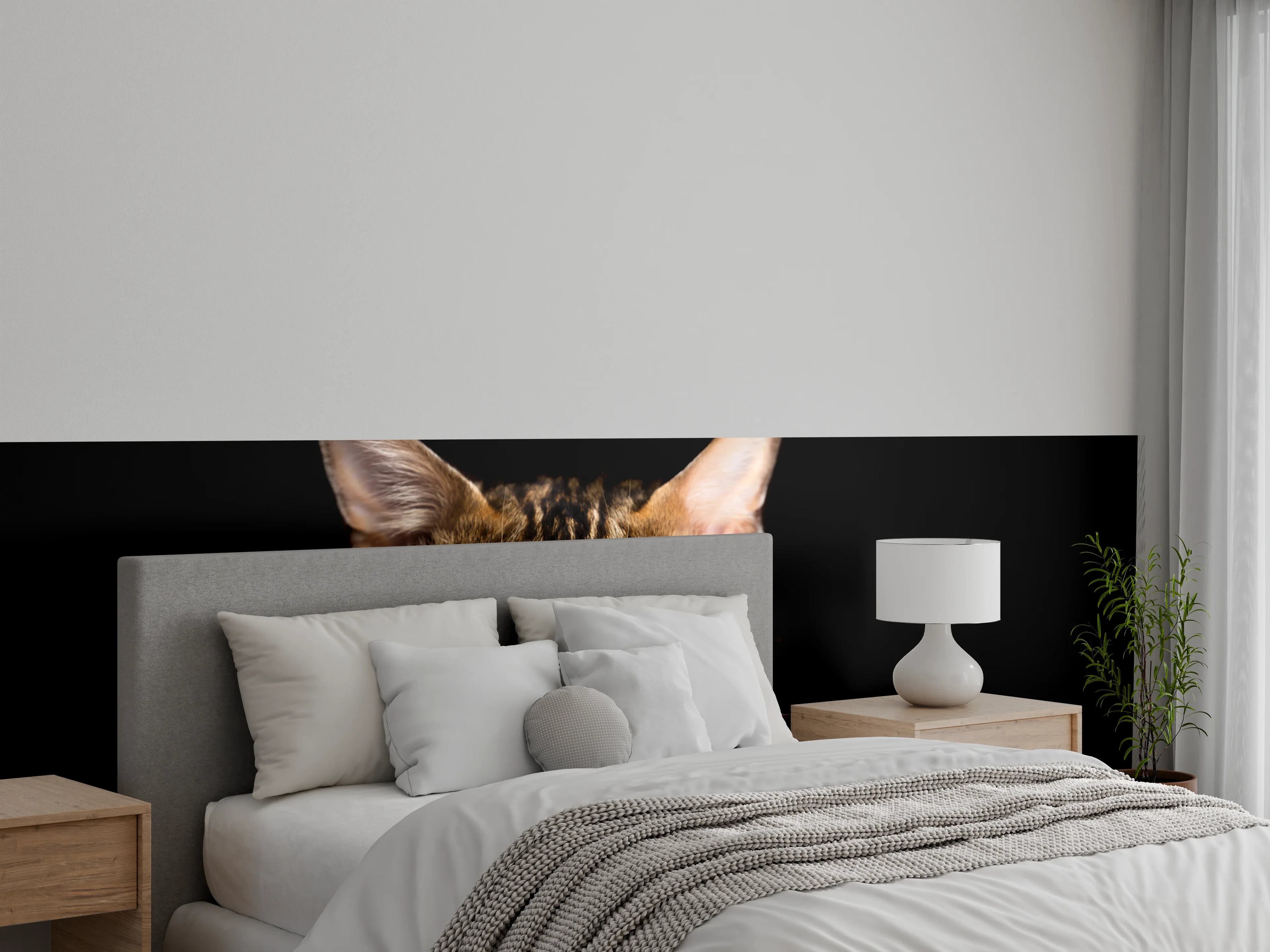 Wandverkleidung Schlafzimmer - Bengalkatze Portrait