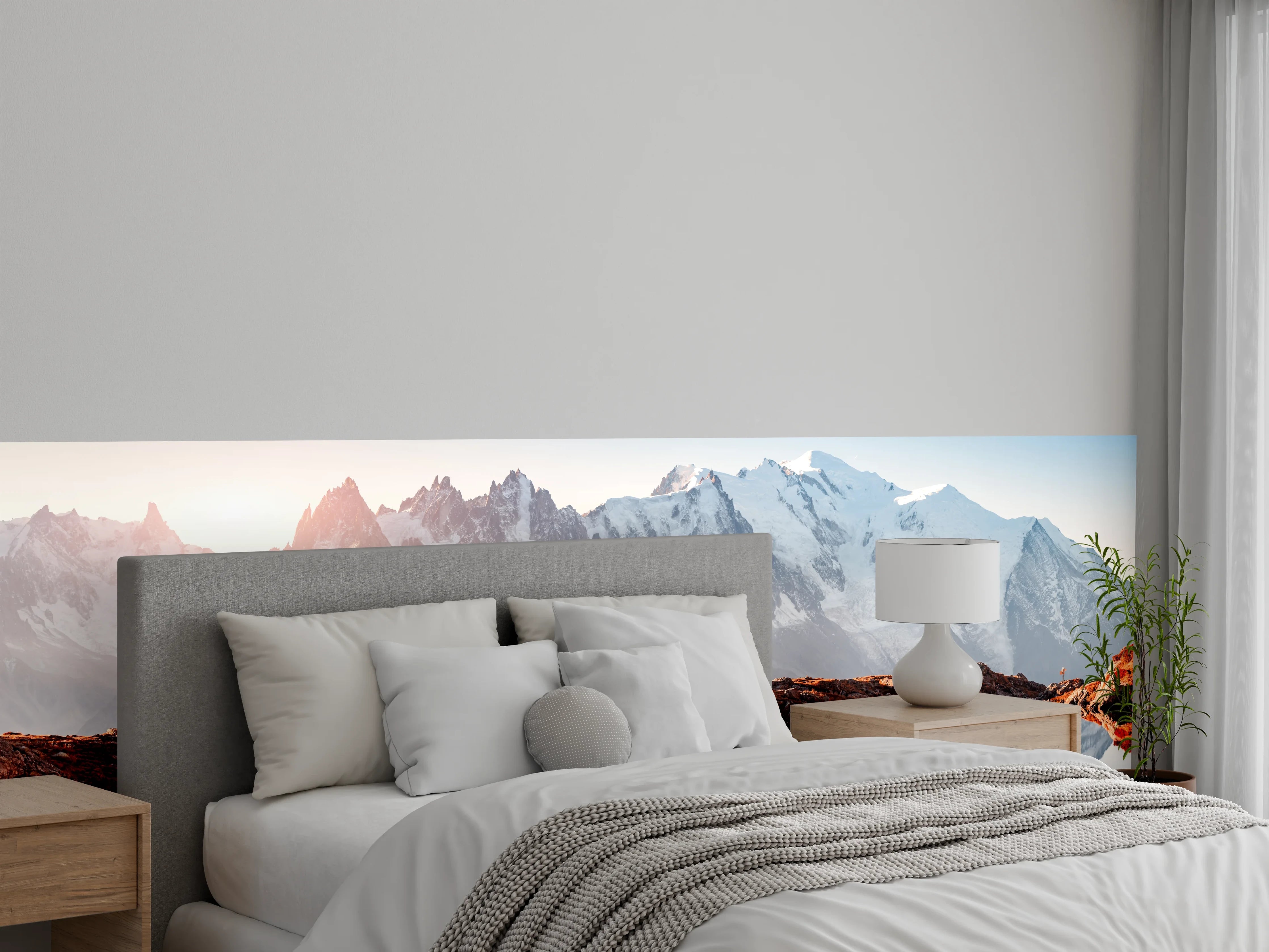 Wandverkleidung Schlafzimmer - Bergsee Panorama Wandbild Natur