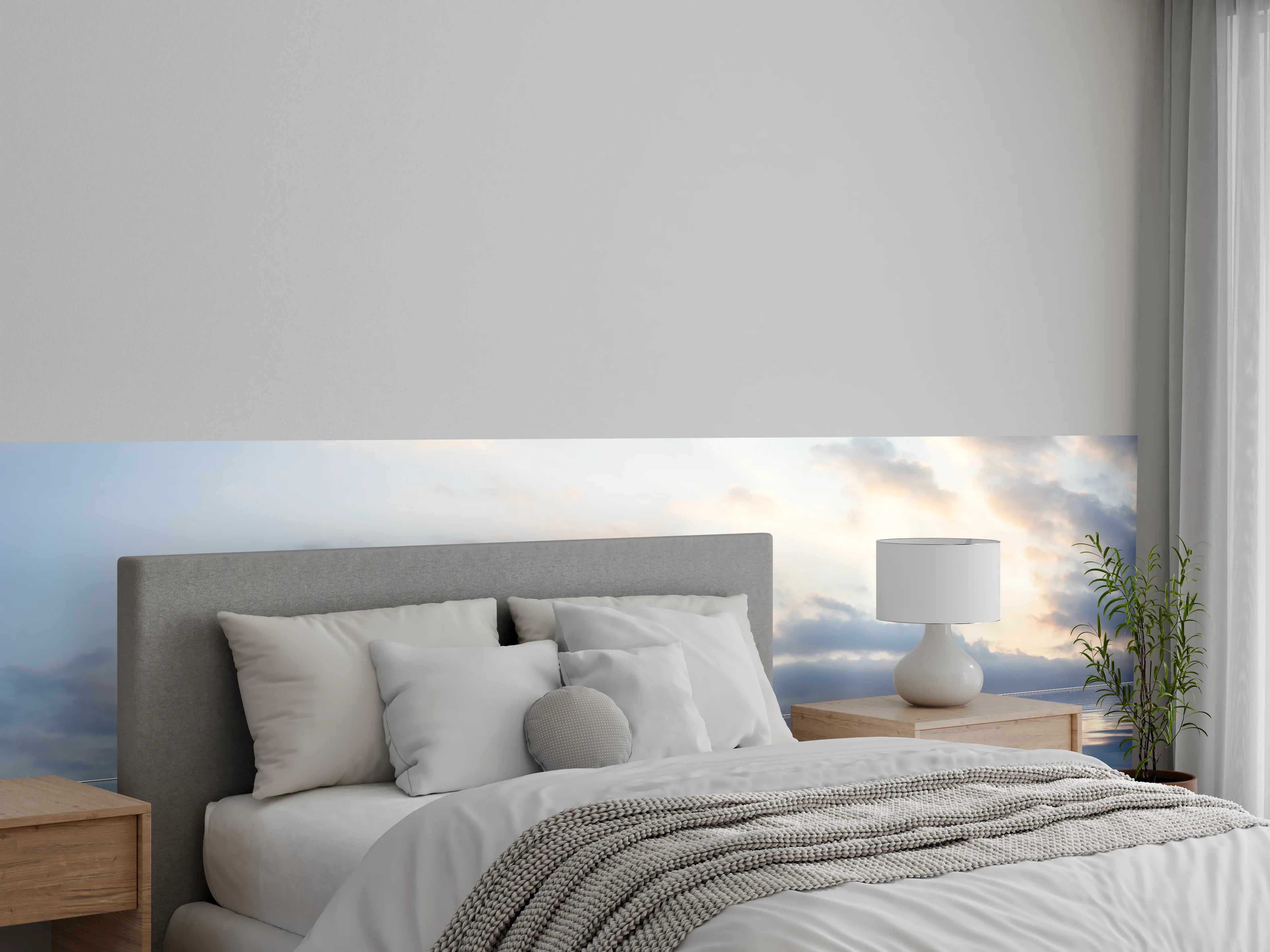 Wandverkleidung Schlafzimmer - Beruhigende Himmelsspiegelung Panorama