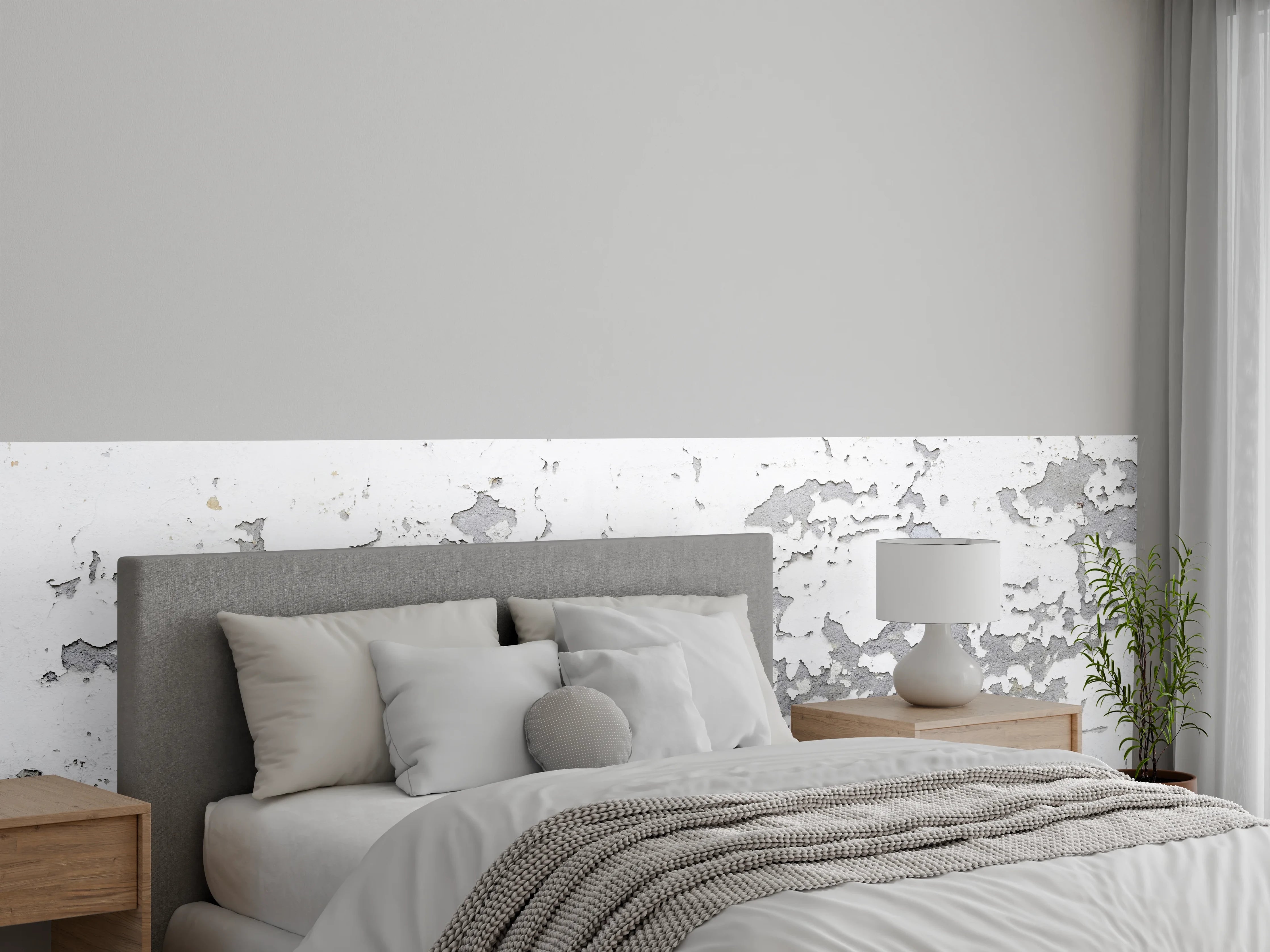 Wandverkleidung Schlafzimmer - Beschädigte Wandstruktur