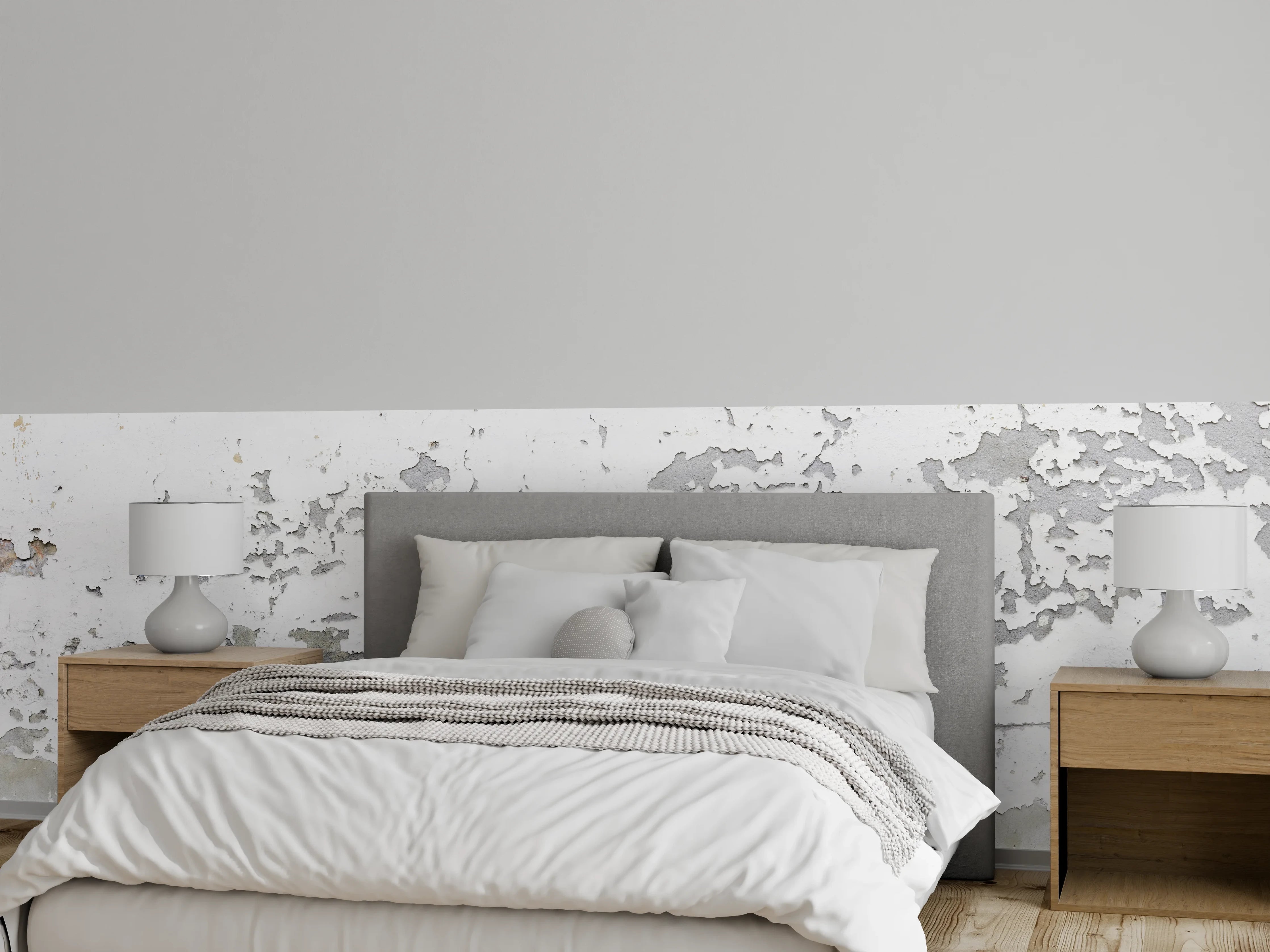 Wandverkleidung Schlafzimmer - Beschädigte Wandstruktur