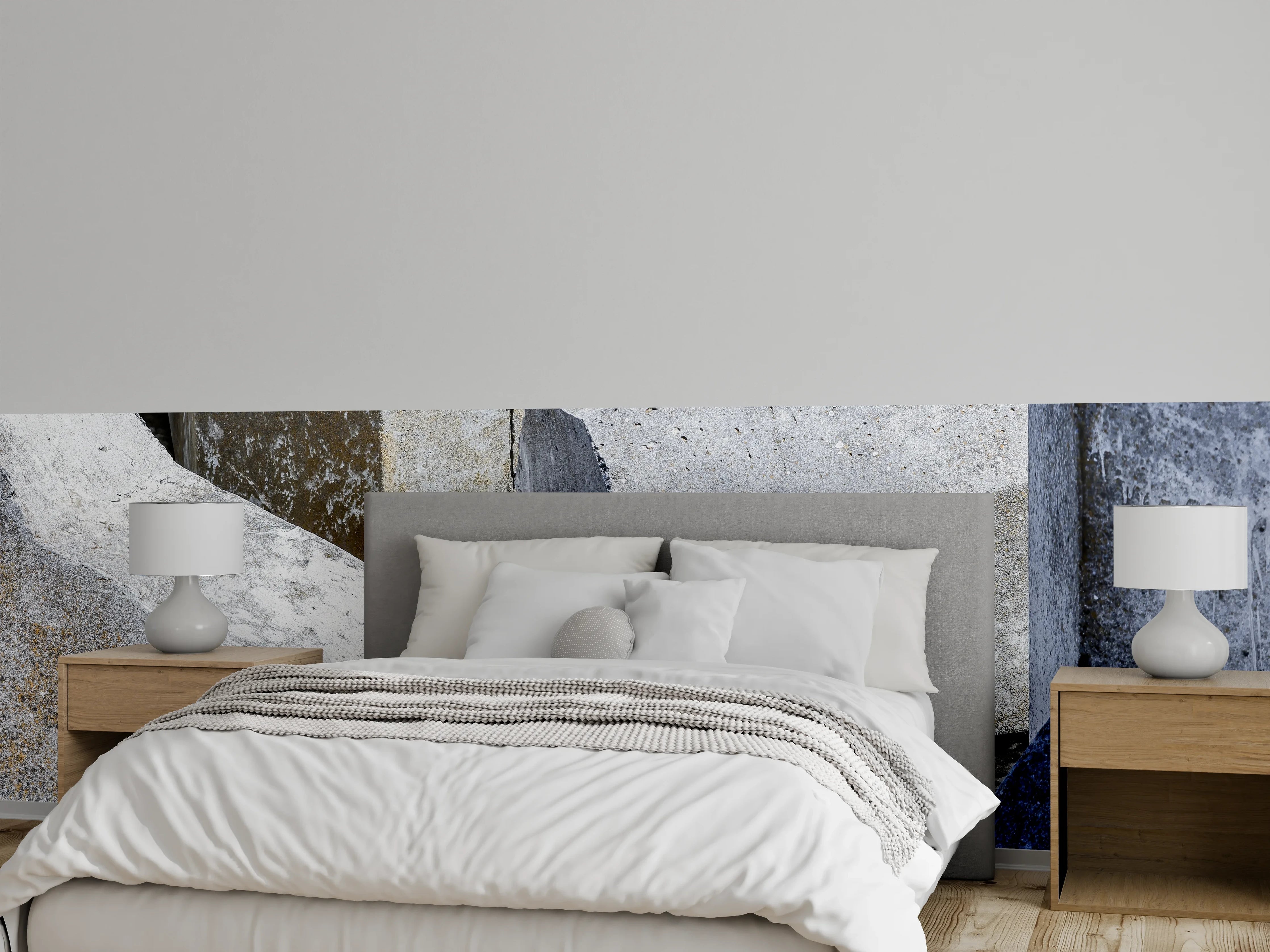Wandverkleidung Schlafzimmer - Betonblöcke Struktur – moderne Wandoptik