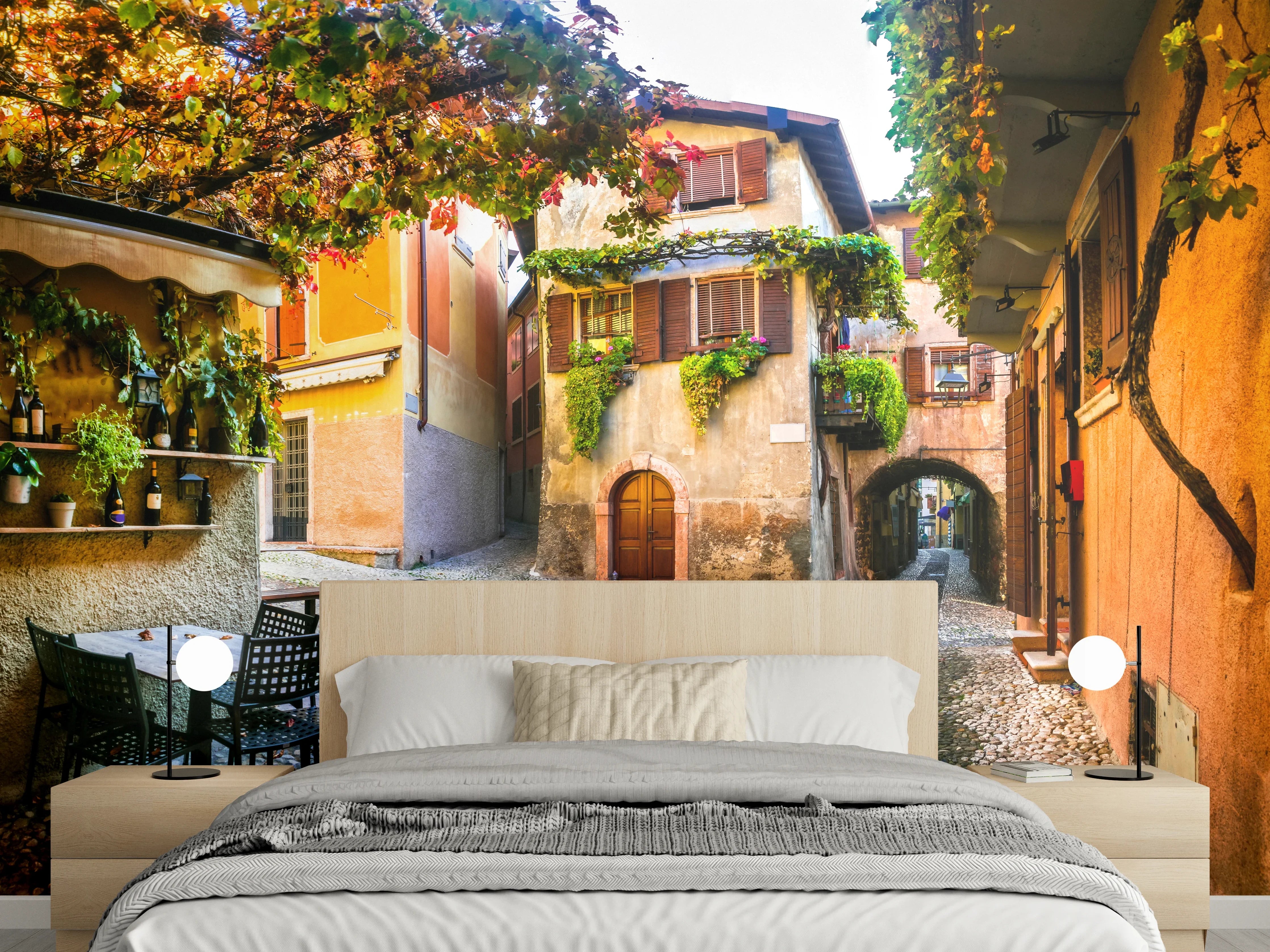 Wandverkleidung Schlafzimmer - Bezaubernde alte Gasse in Malcesine