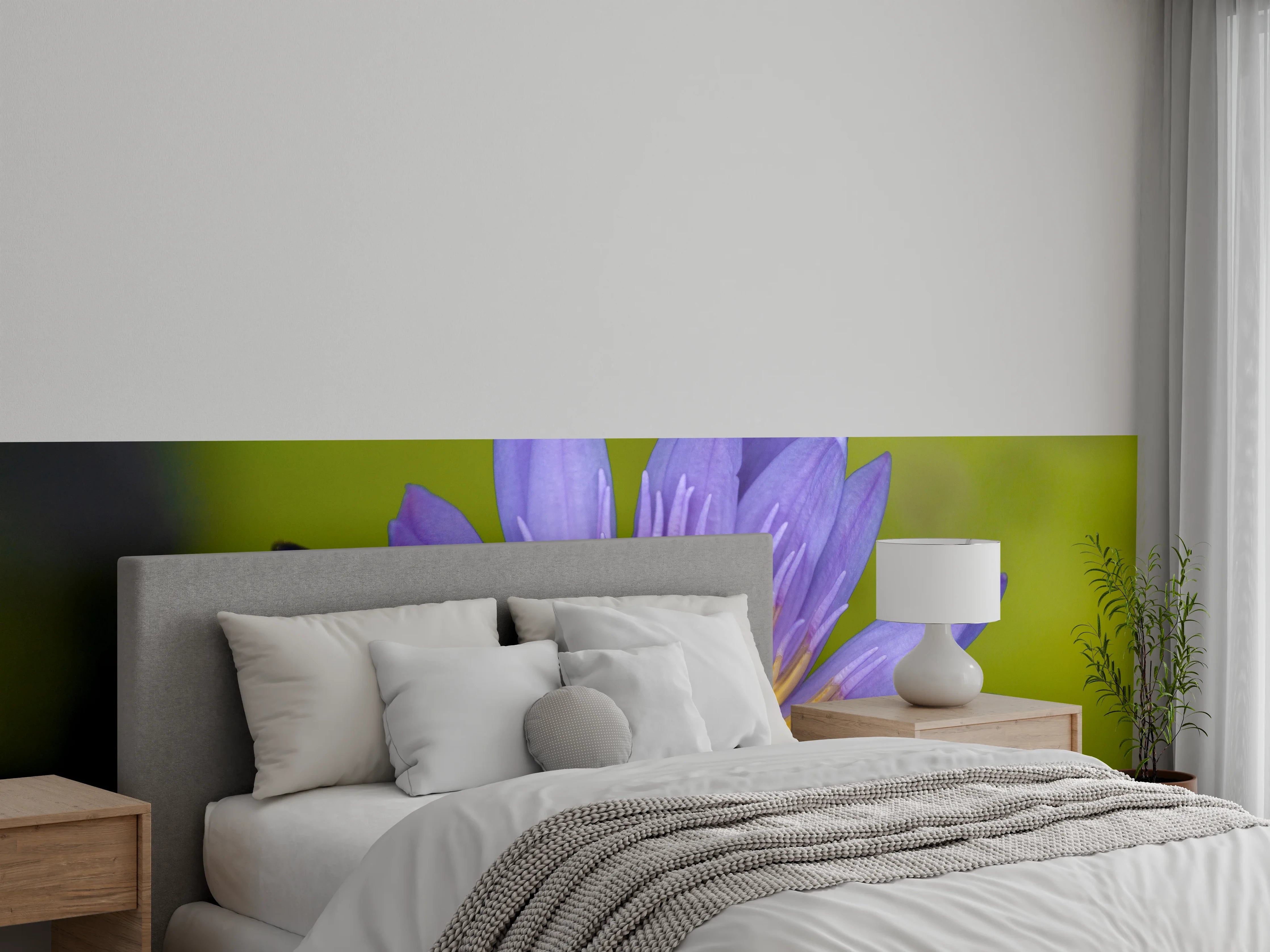 Wandverkleidung Schlafzimmer - Biene sammelt Nektar