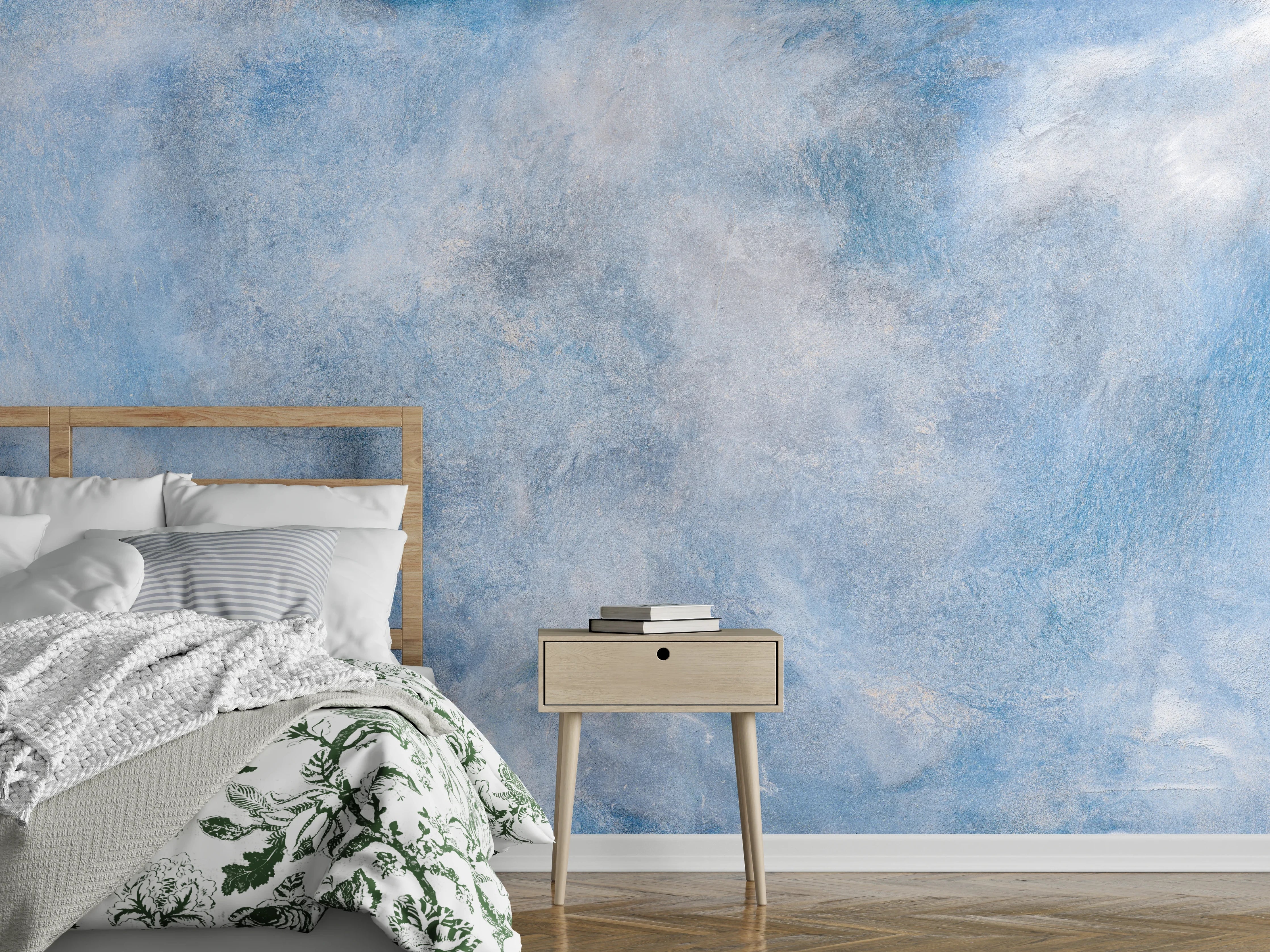 Wandverkleidung Schlafzimmer - Blaue Marmor Textur