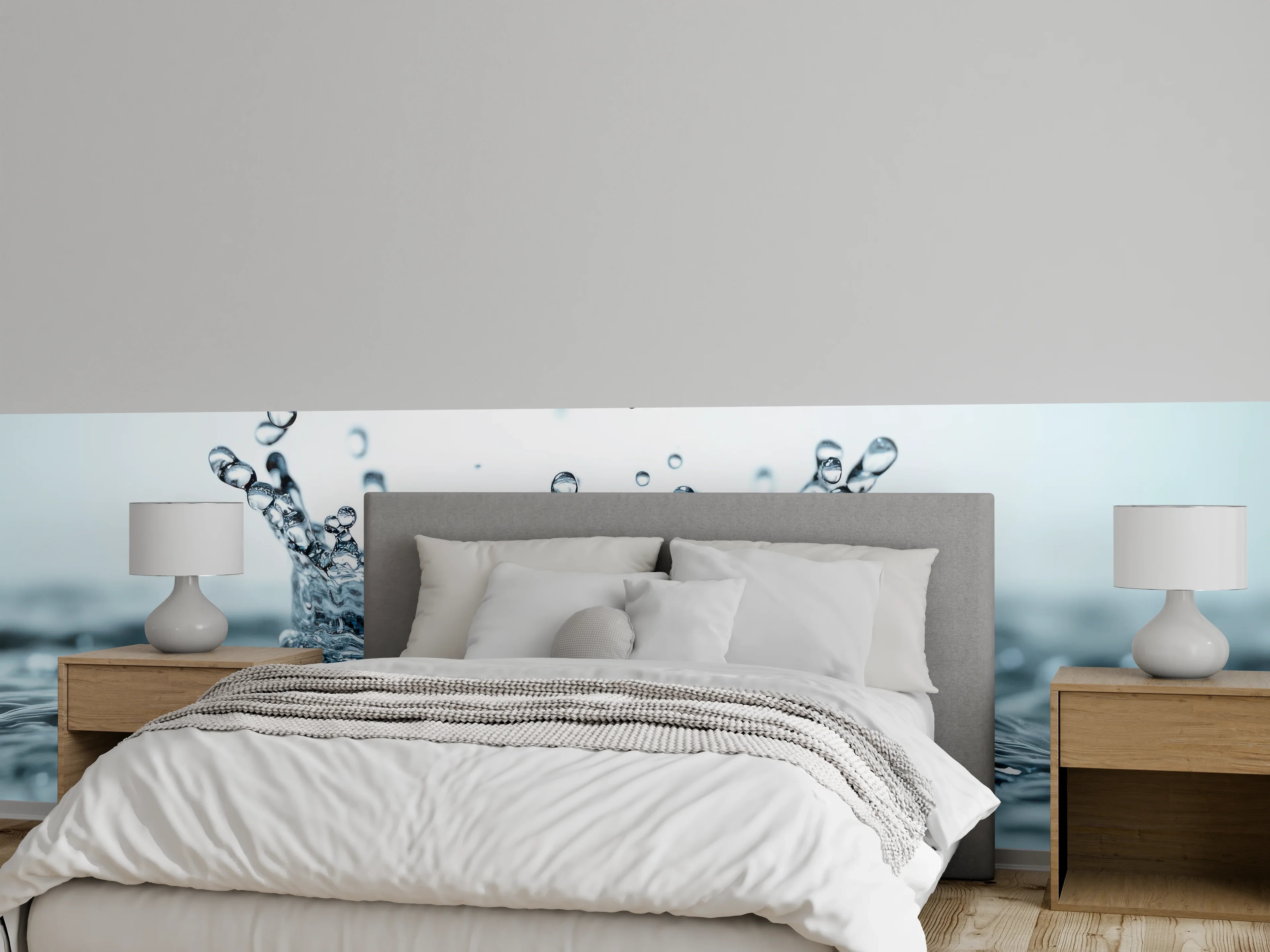 Wandverkleidung Schlafzimmer - Blauer Wasser-Splash