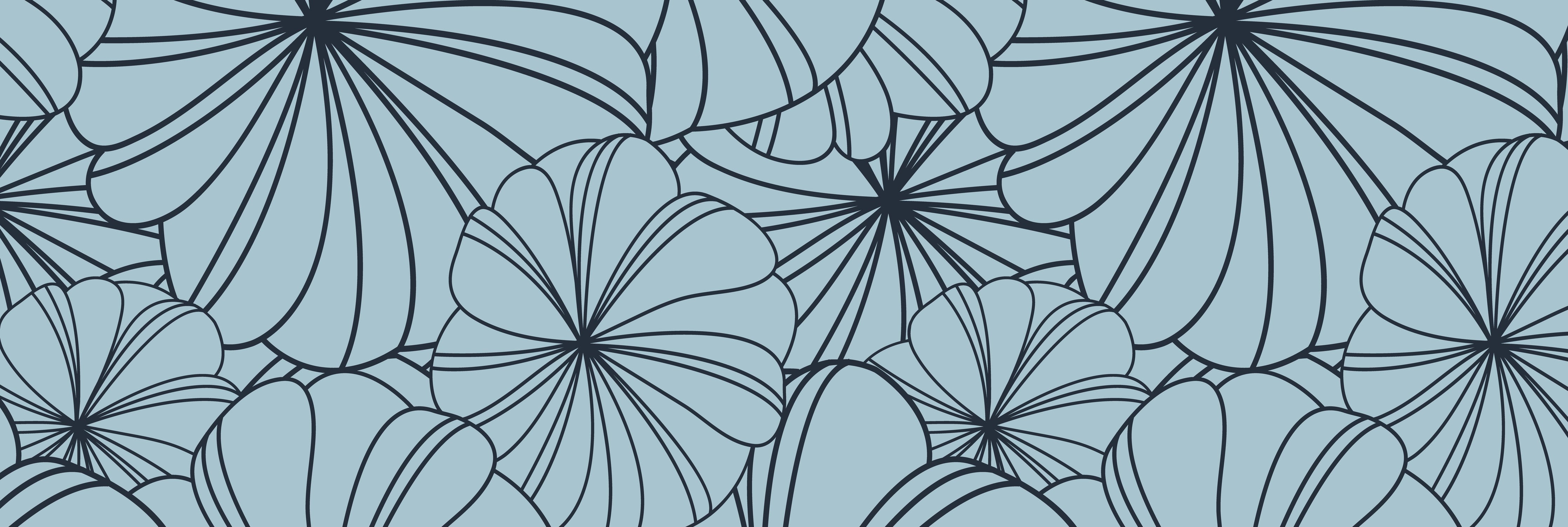 Wandverkleidung Schlafzimmer-Blaues Blumenmuster Design