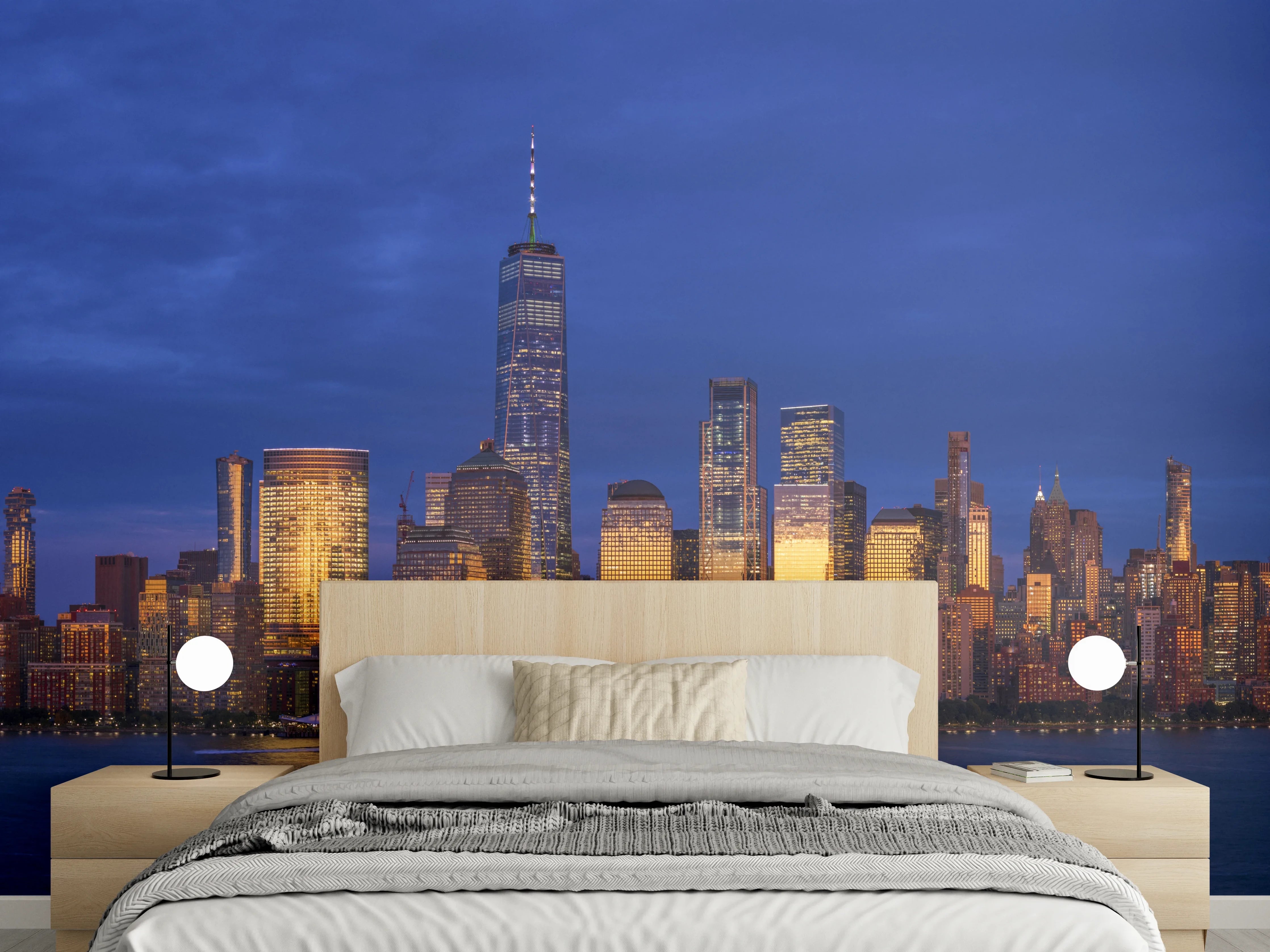 Wandverkleidung Schlafzimmer - Blick auf die Skyline von Manhattan