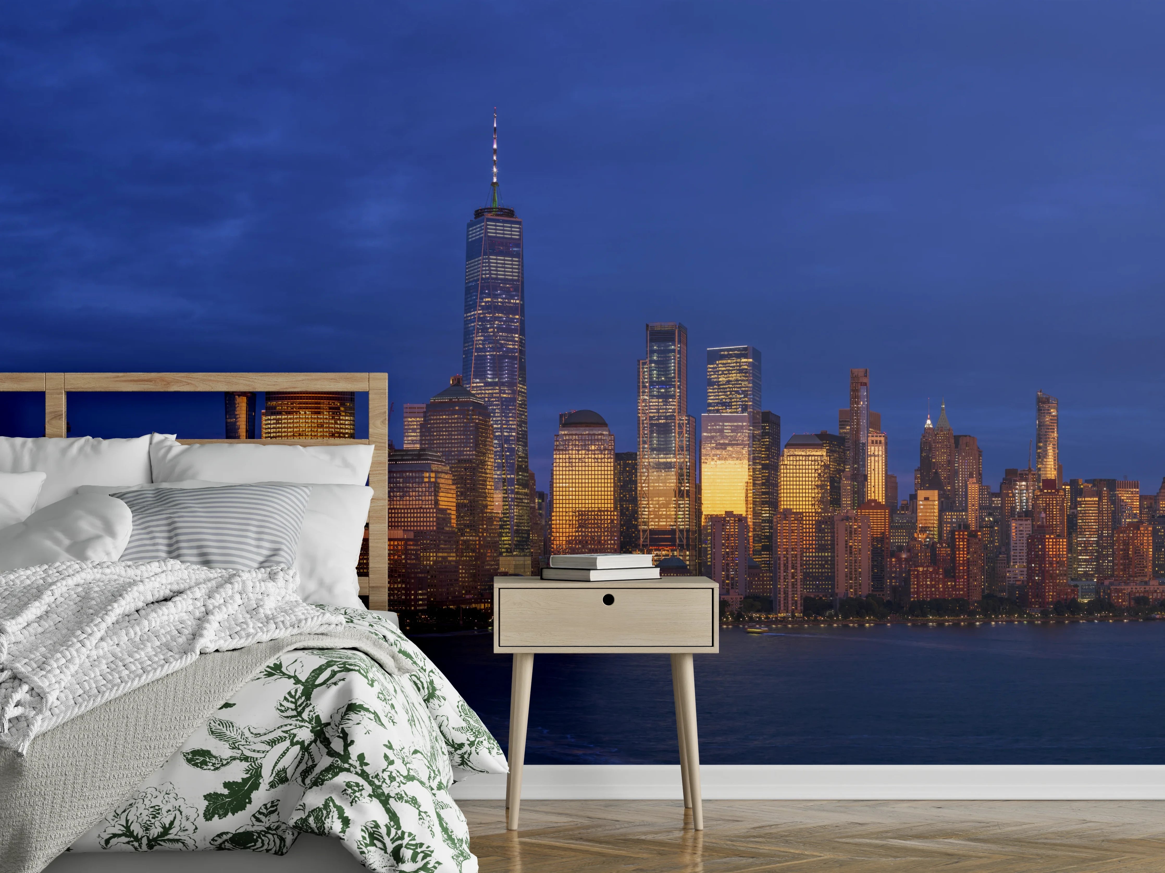 Wandverkleidung Schlafzimmer - Blick auf die Skyline von Manhattan