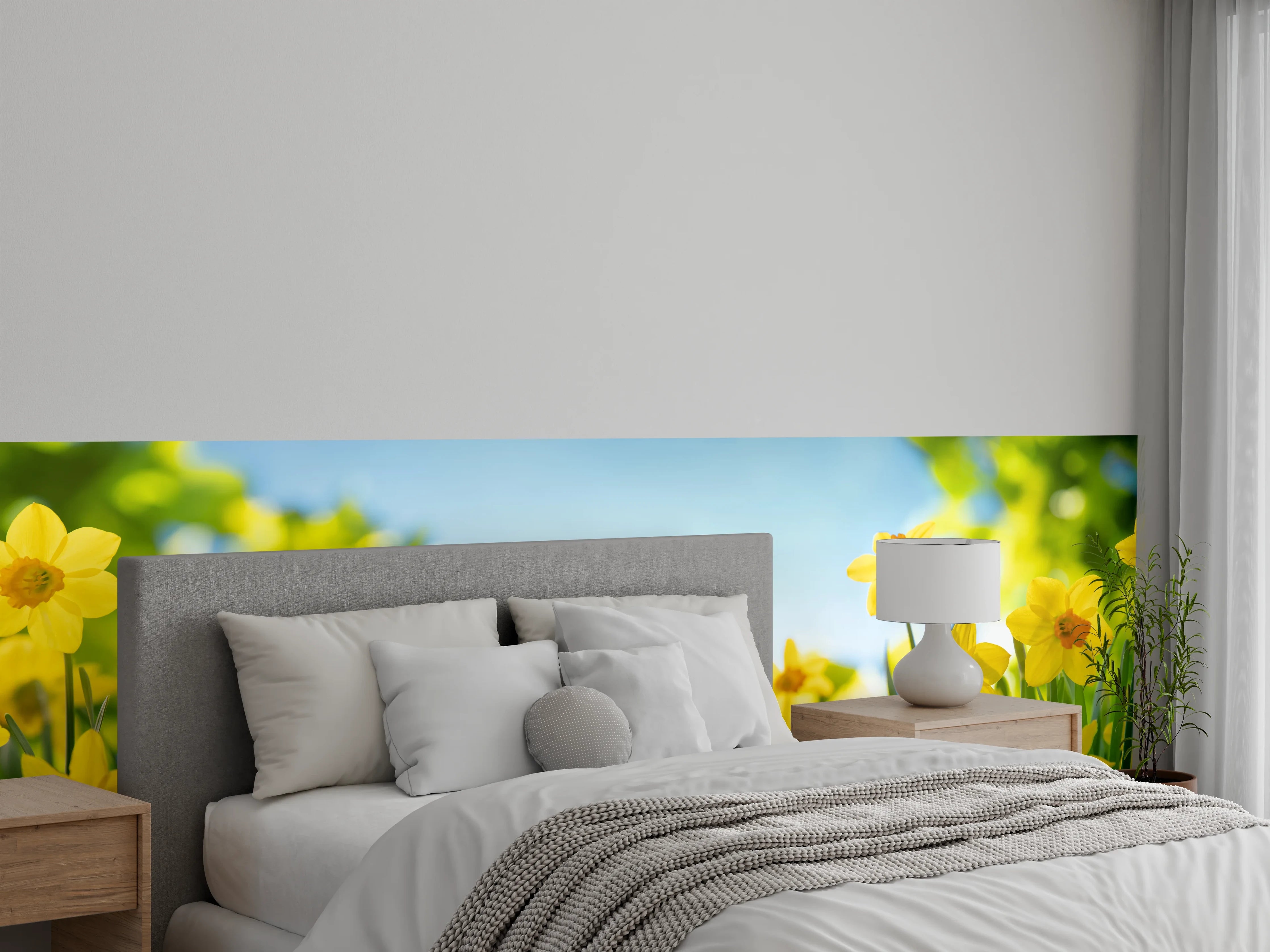 Wandverkleidung Schlafzimmer - Blühende Frühlings-Narzissen