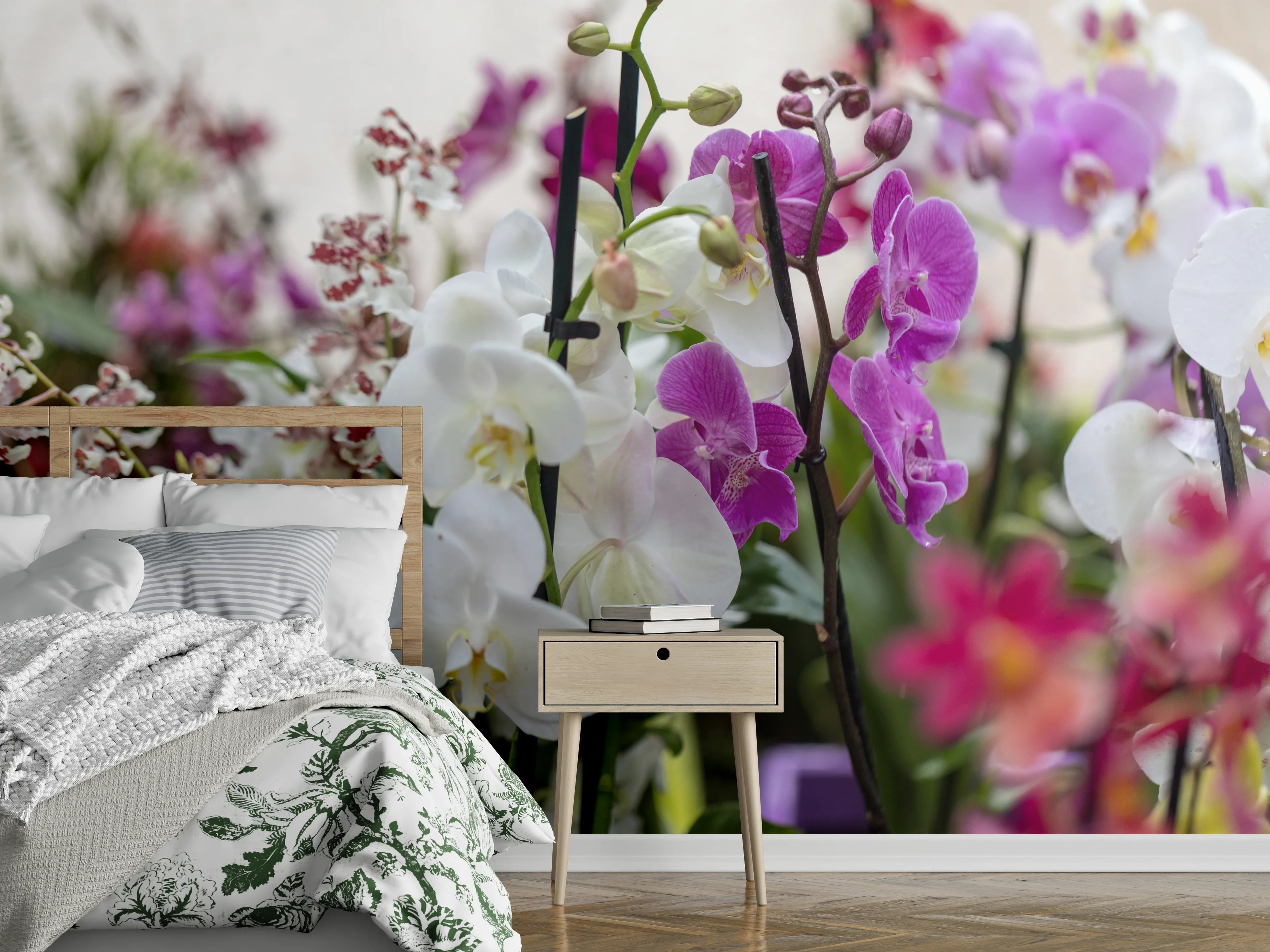 Wandverkleidung Schlafzimmer - Blühende Orchideen – Farbenpracht für Dein Zuhause