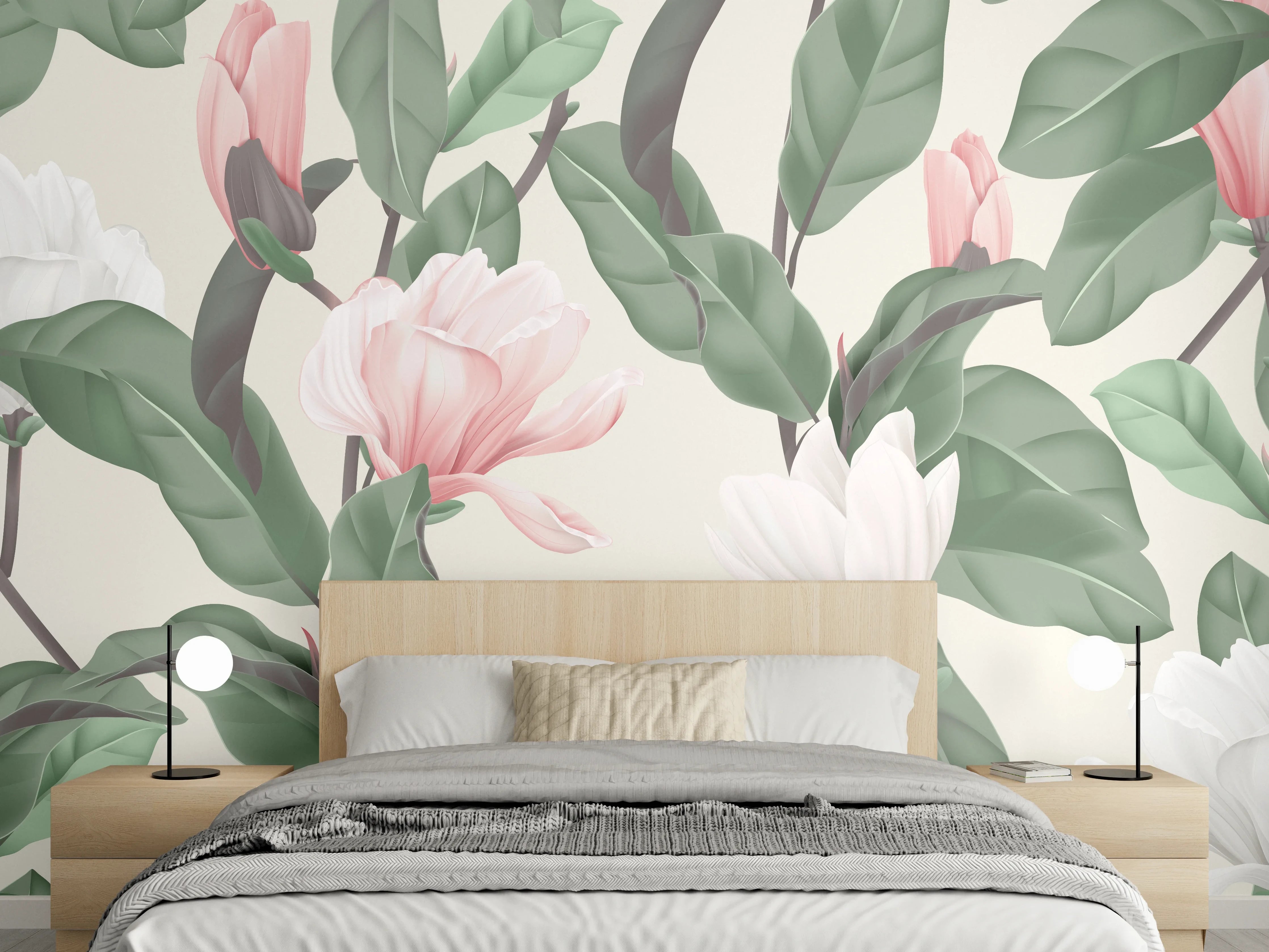 Wandverkleidung Schlafzimmer - Blüten - wild & wunderschön