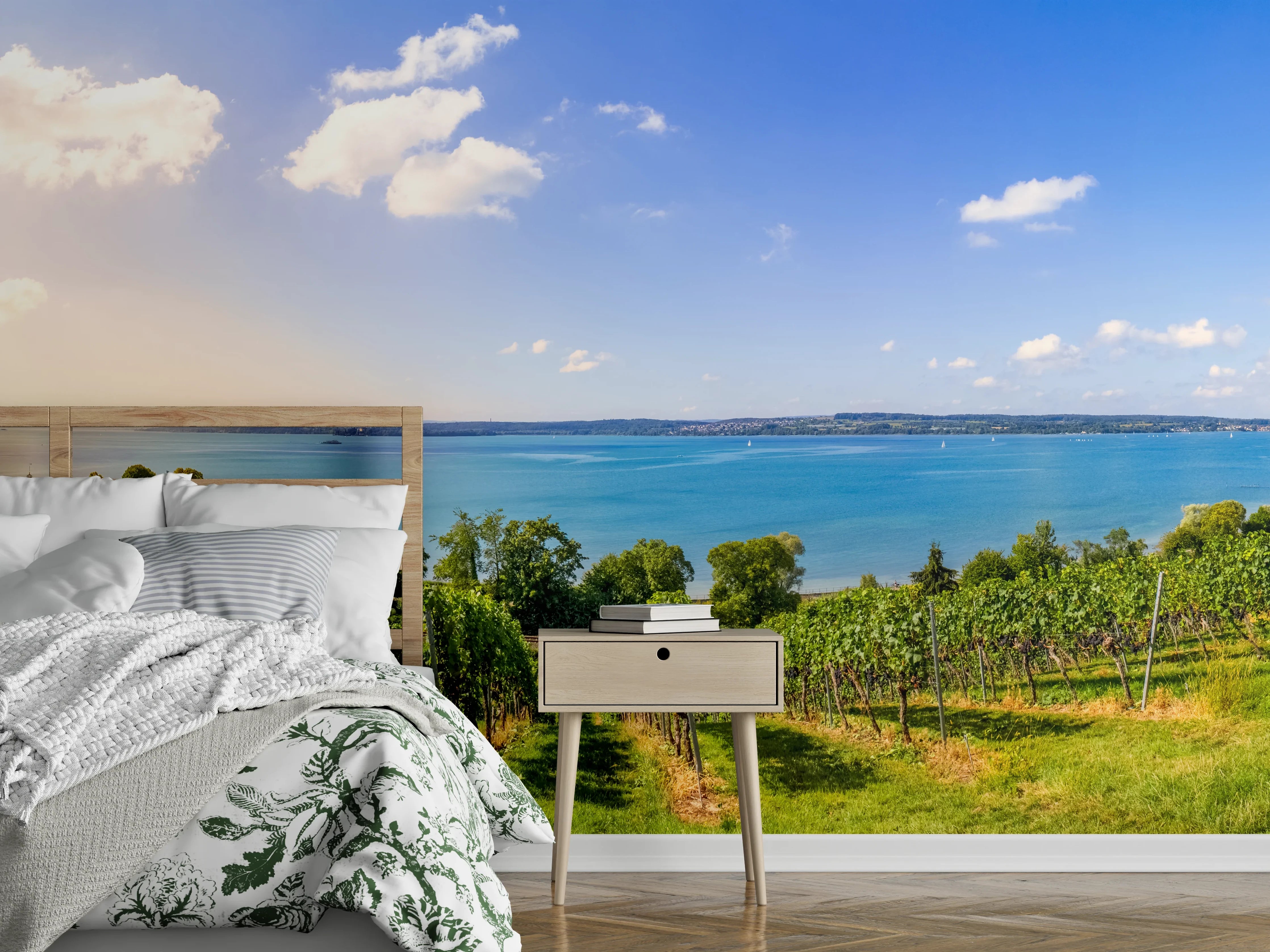 Wandverkleidung Schlafzimmer - Bodensee Panorama in Birnau