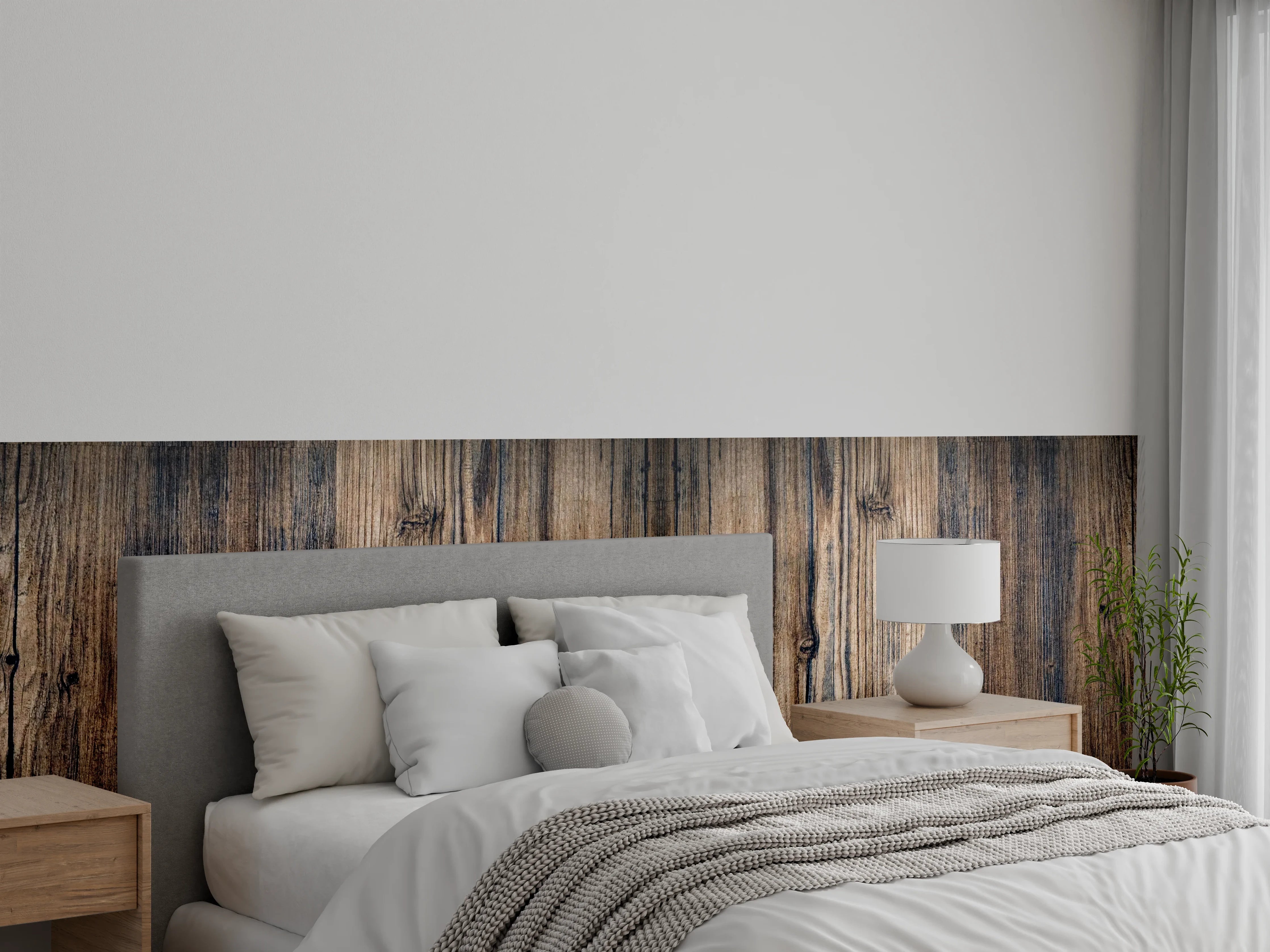 Wandverkleidung Schlafzimmer - Bräunlicher Holz Hintergrund