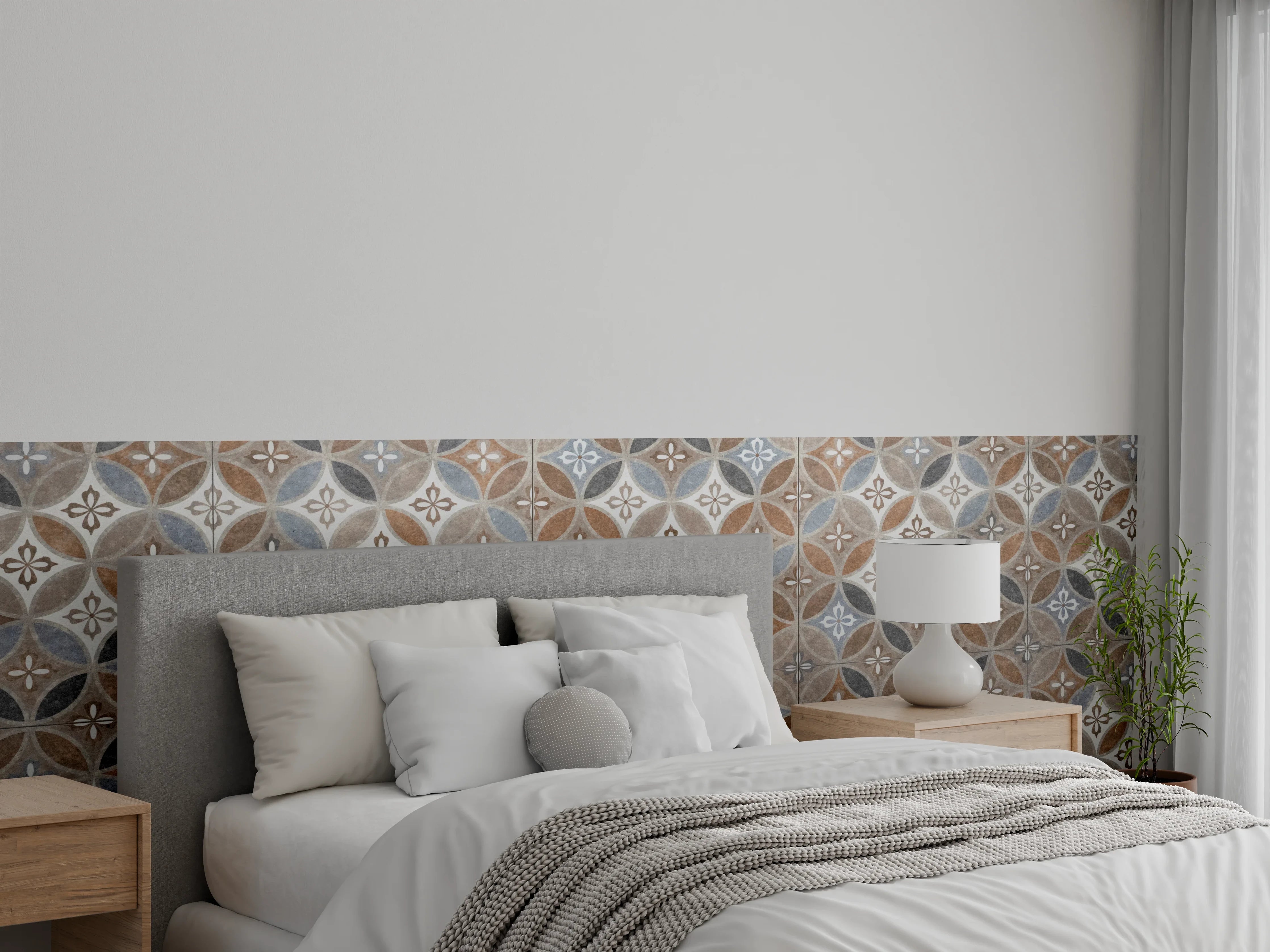 Wandverkleidung Schlafzimmer - Braun-Beiges Vintage Mosaik