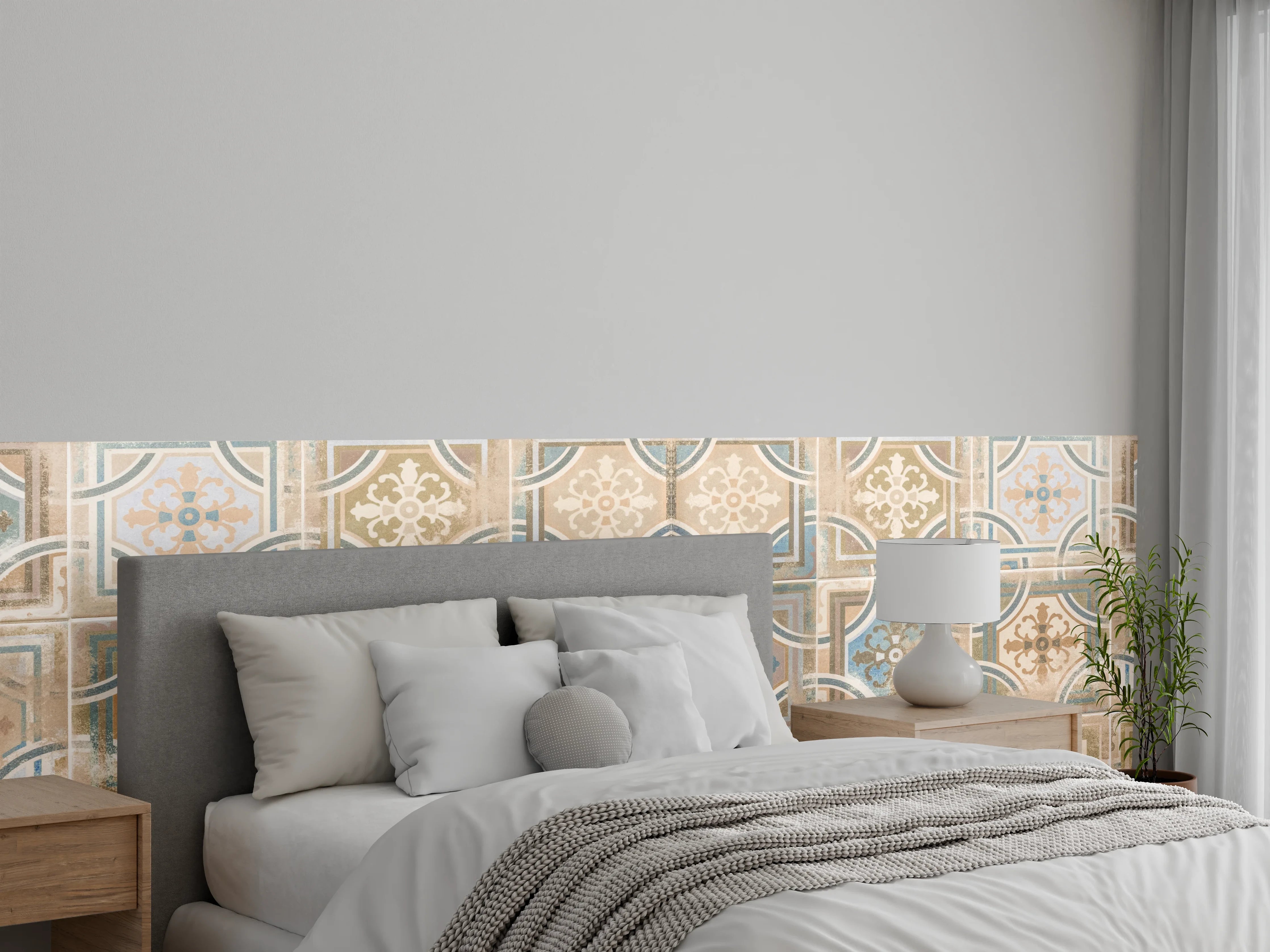 Wandverkleidung Schlafzimmer - Braune Keramik Fliesen