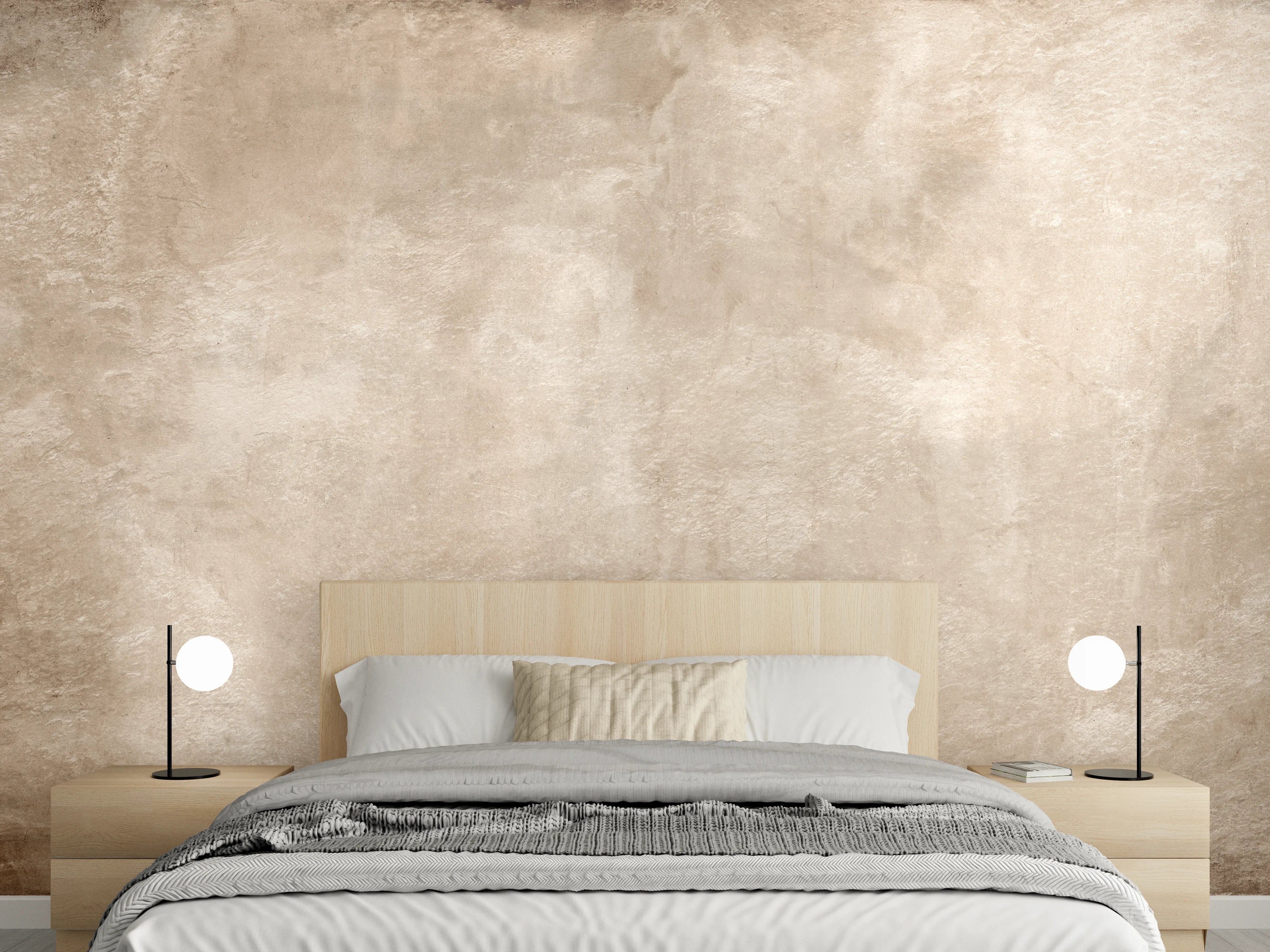 Wandverkleidung Schlafzimmer - Braune antike Zementwand