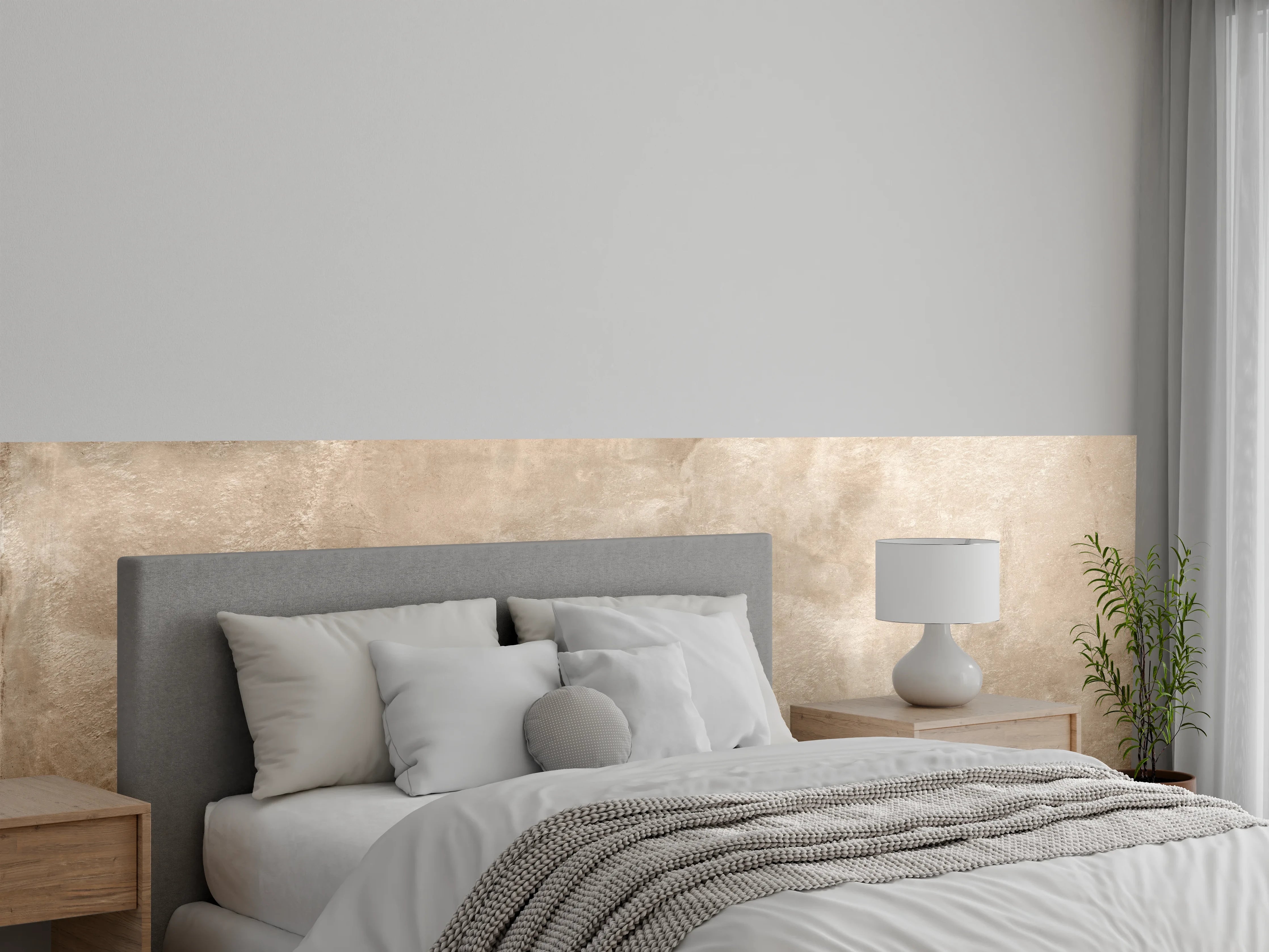 Wandverkleidung Schlafzimmer - Braune antike Zementwand