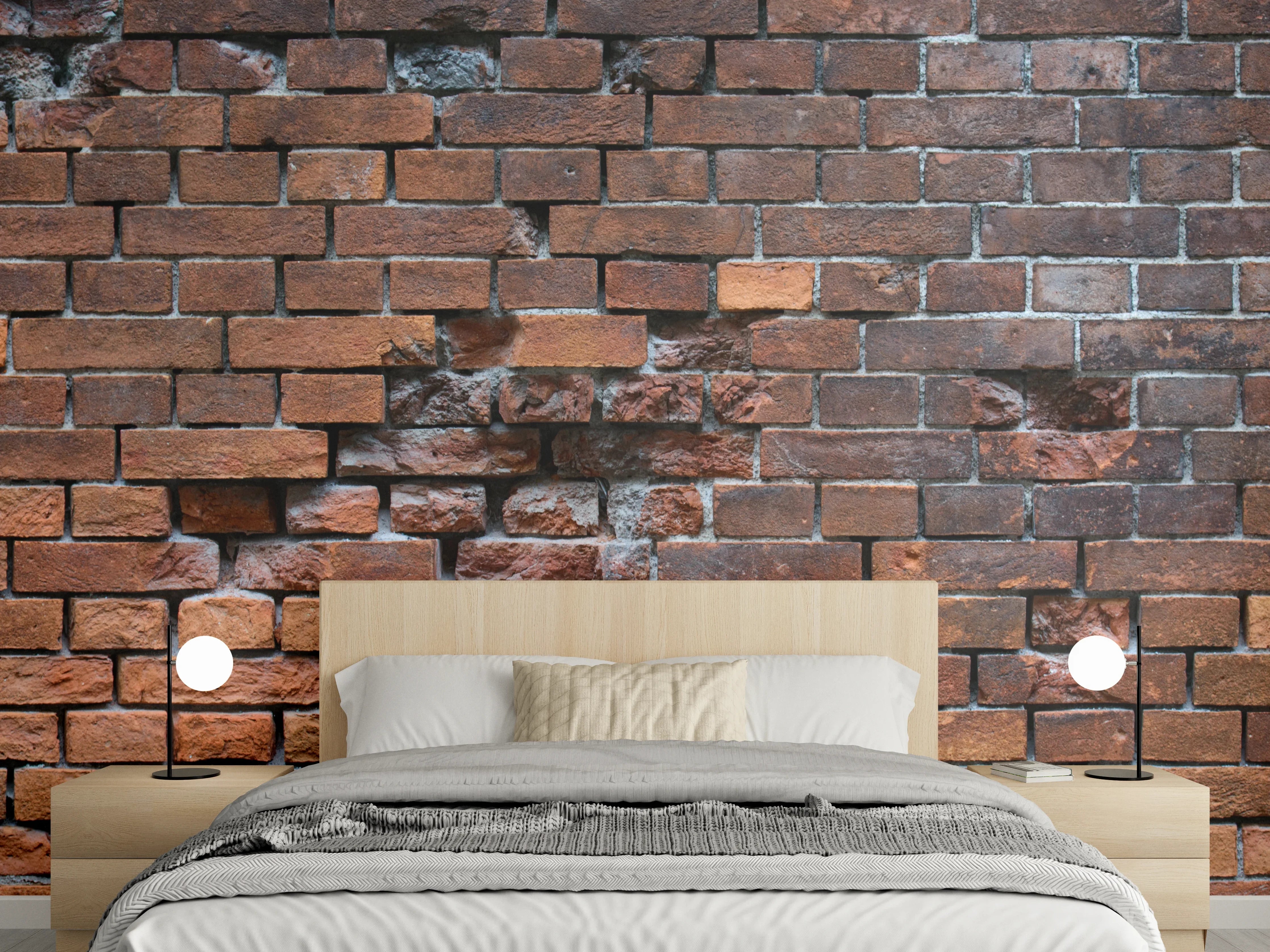 Wandverkleidung Schlafzimmer - Braune kaputte Ziegelsteinwand