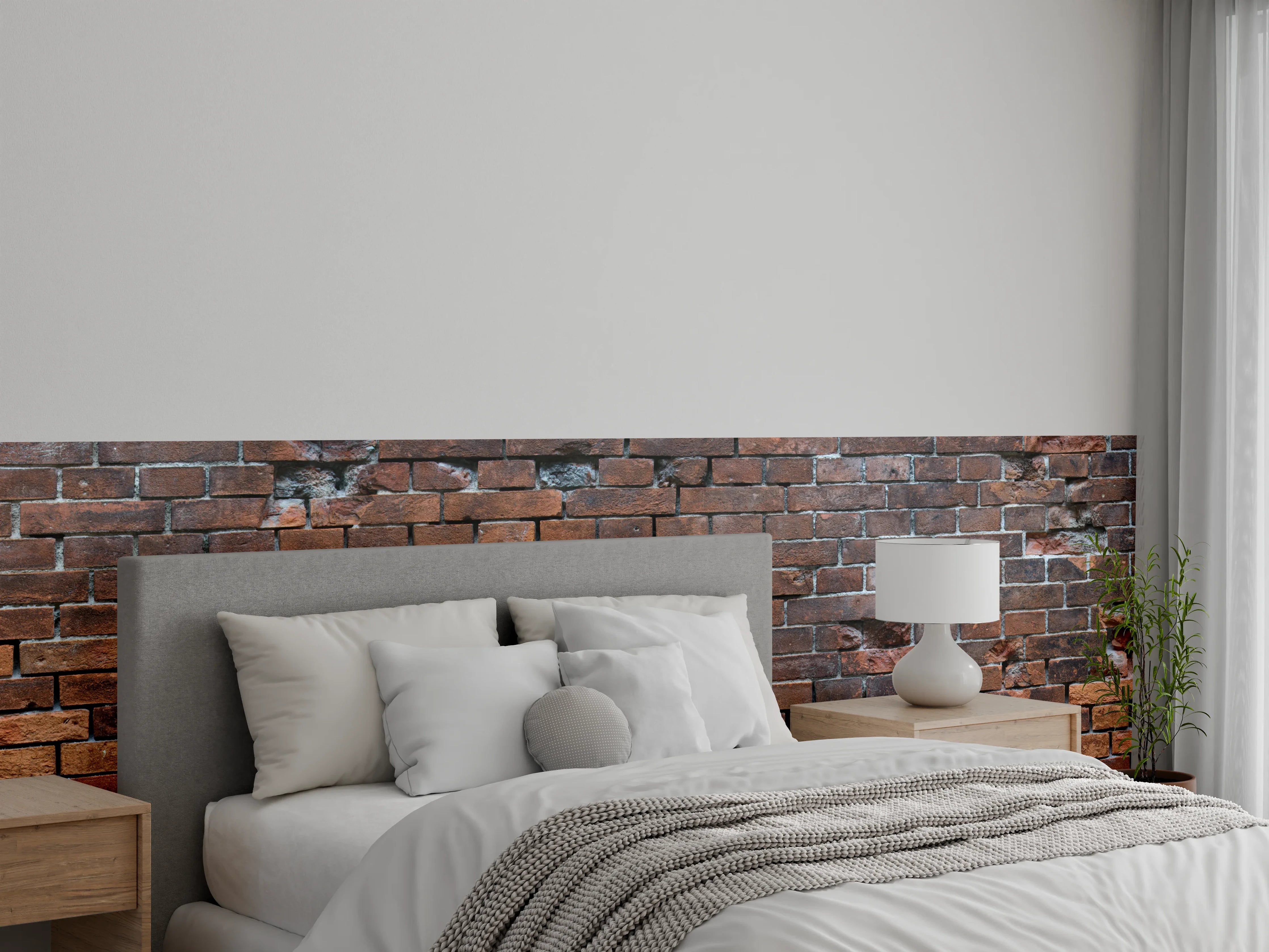 Wandverkleidung Schlafzimmer - Braune kaputte Ziegelsteinwand