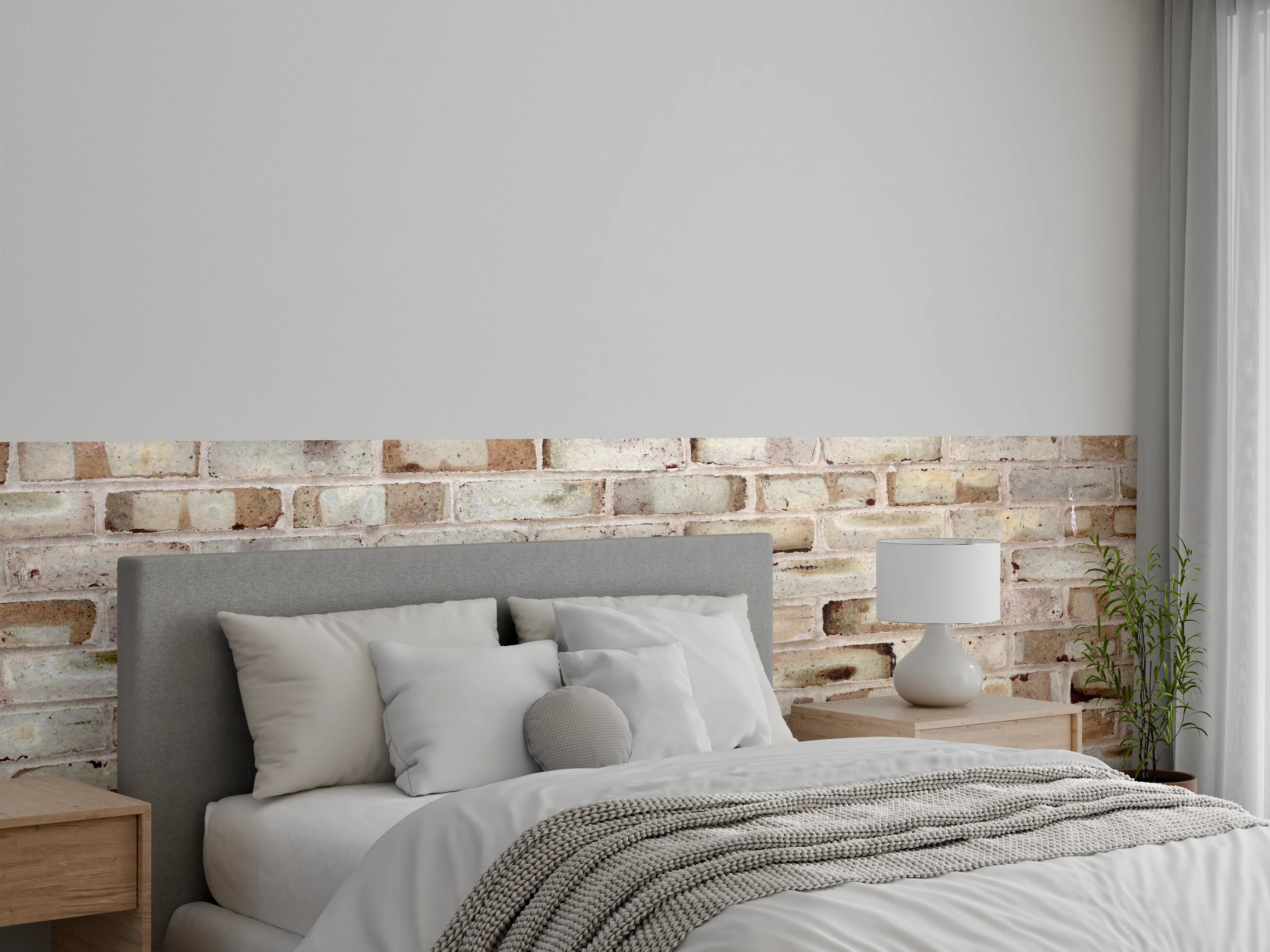 Wandverkleidung Schlafzimmer - Braune verschimmelte Ziegelmauer
