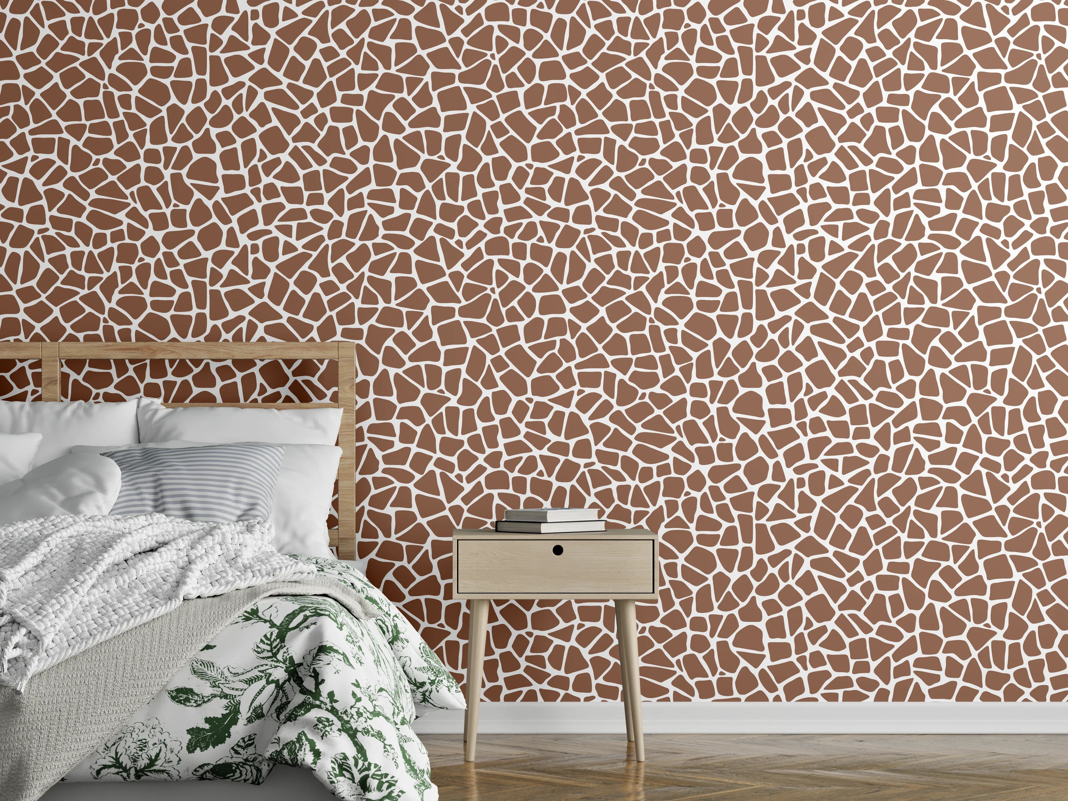 Wandverkleidung Schlafzimmer - Braunes Mosaikstein-Muster für moderne Akzente