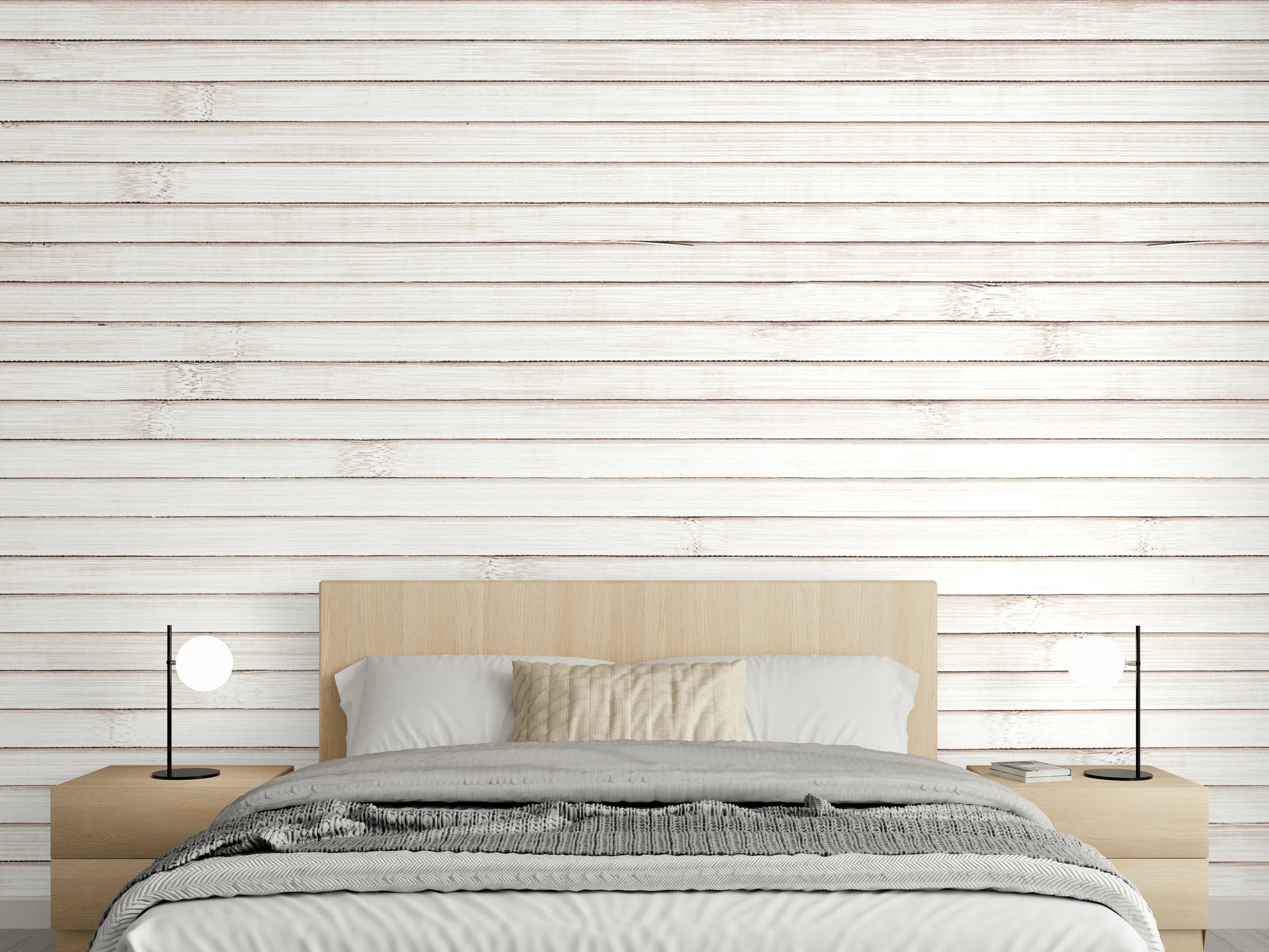Wandverkleidung Schlafzimmer - Breite natürliche Bambusdielen