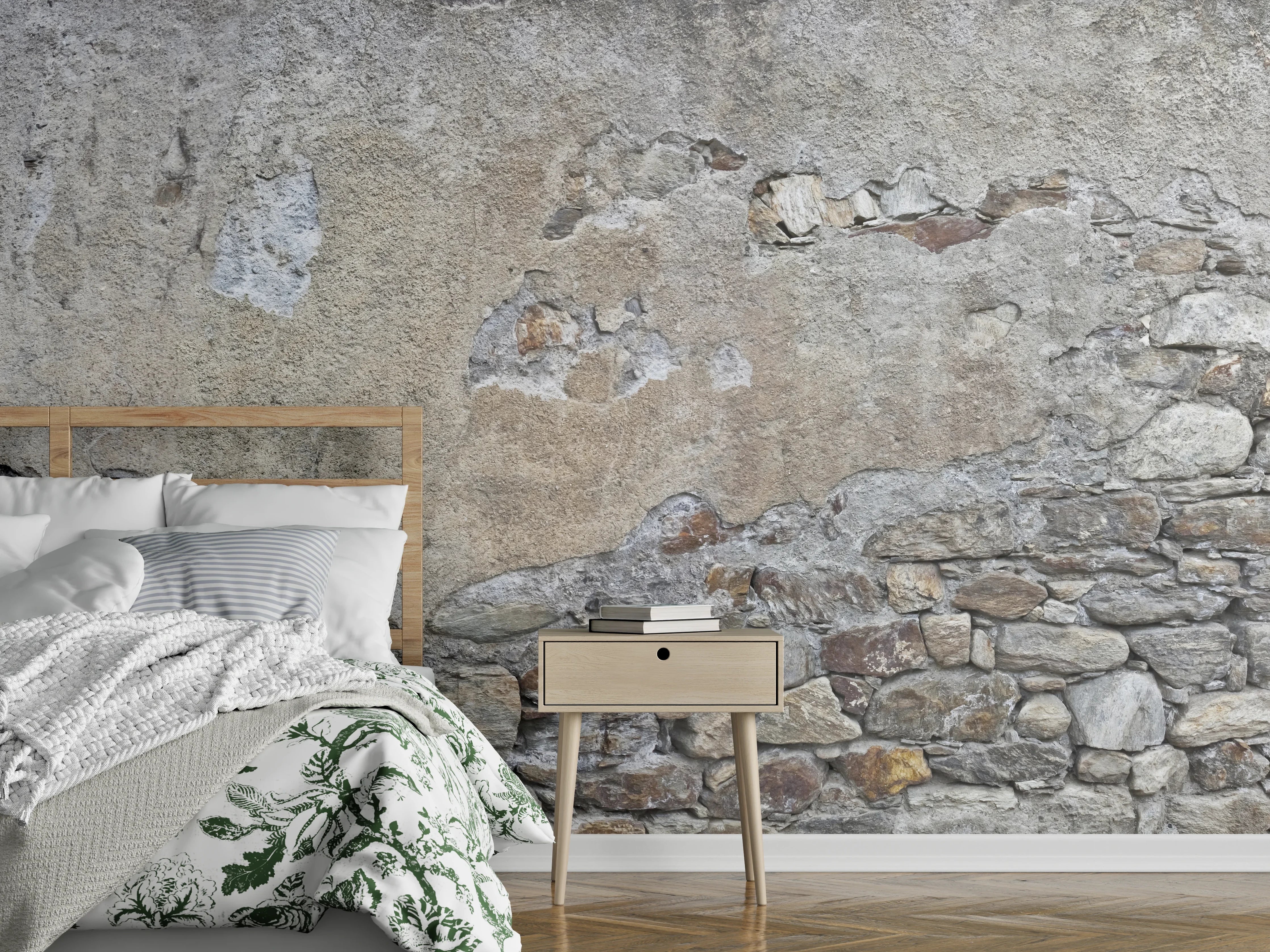 Wandverkleidung Schlafzimmer - Bröckelnde Hausmauer in Südtirol